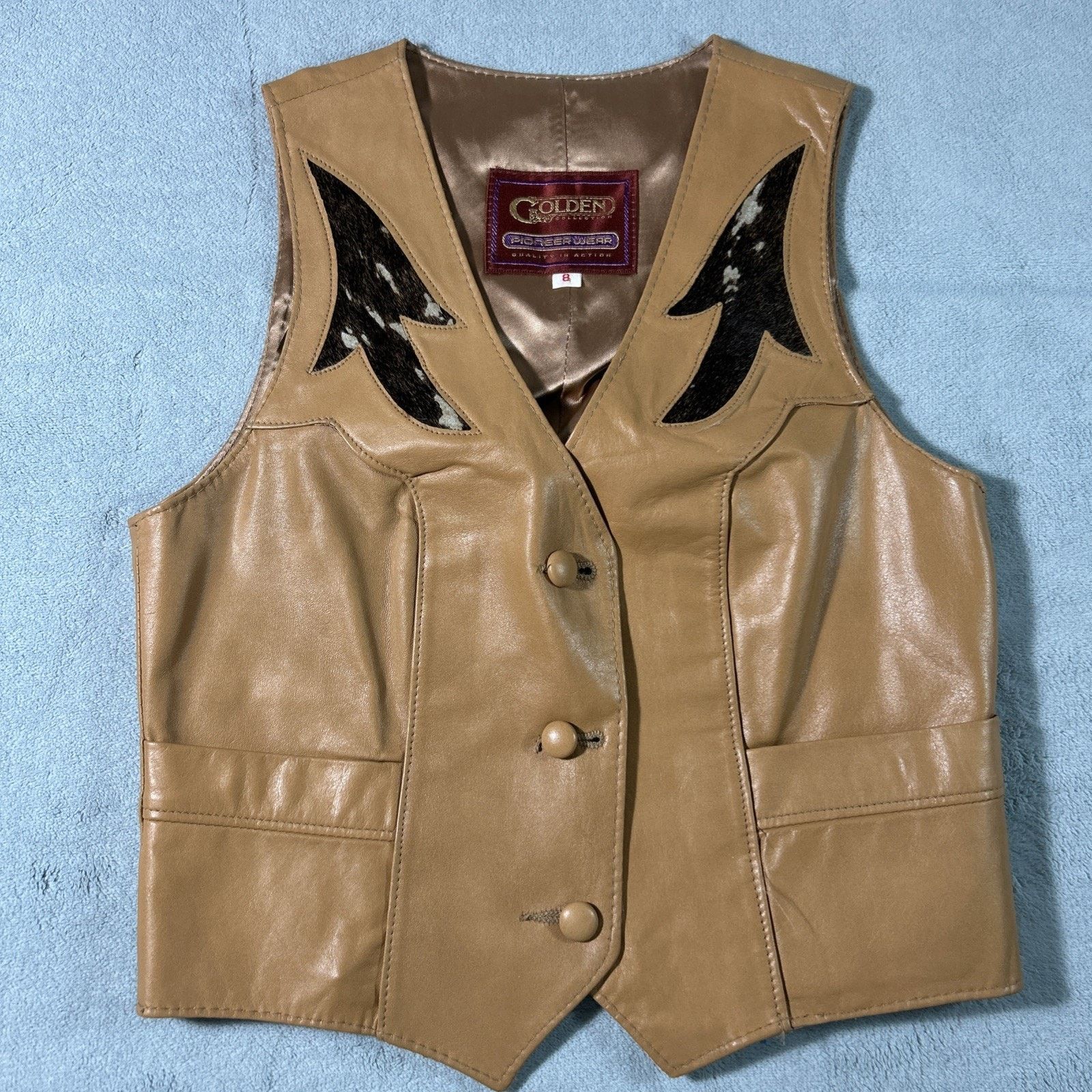 Wrangler Golden Collection Pioneer Wear Leather Vest Womens 8 Sml Size M / US 6-8 / IT 42-44 - 10 Thumbnail
