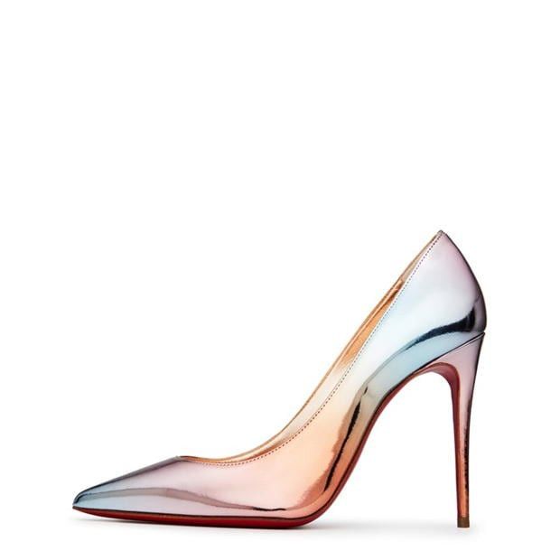 Christian Louboutin Kate 100mm Metallic Leather Pumps Size US 10 / IT 40 - 4 Thumbnail