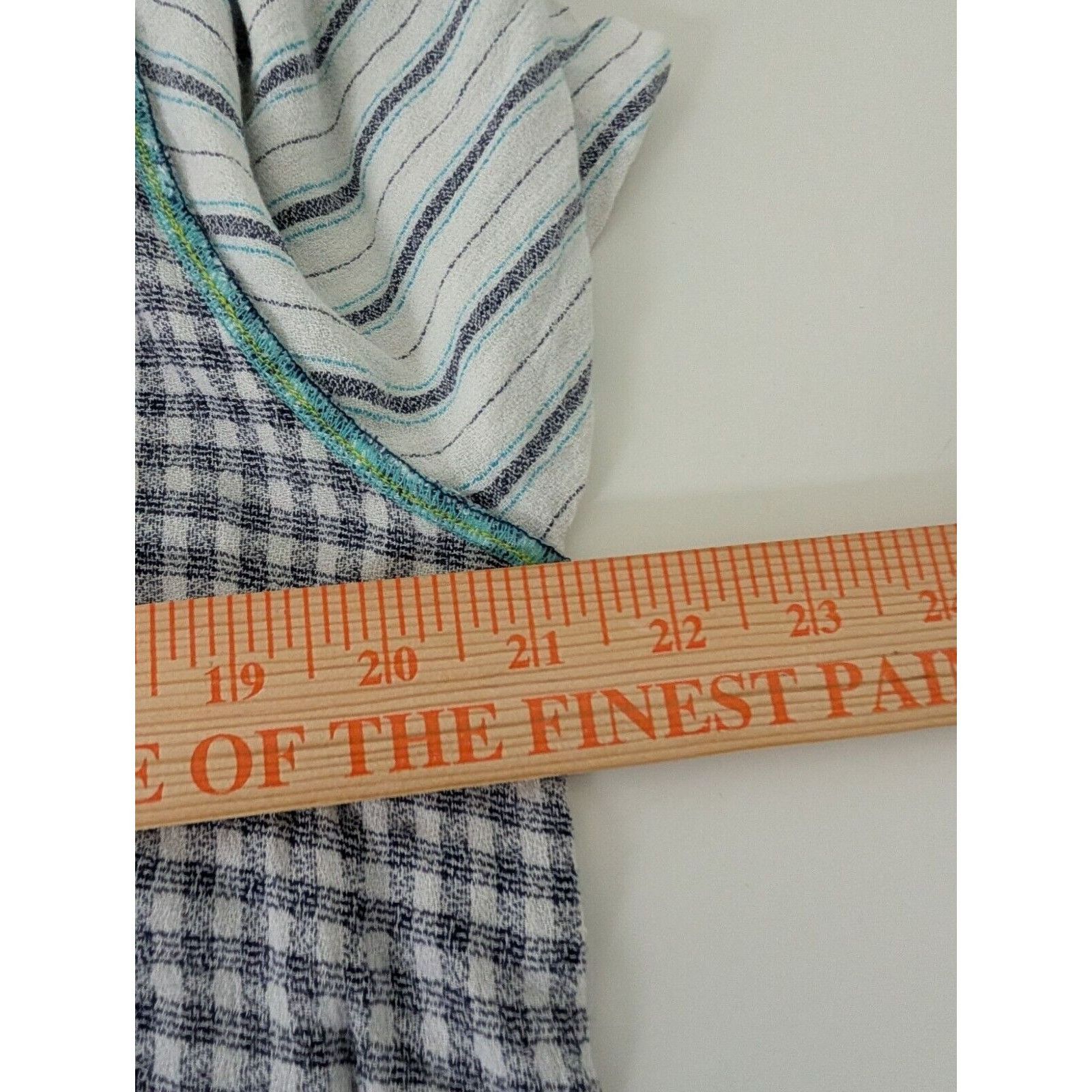 Designer Faith Gingham Check Crop Shirt Womens Size XL Blue Cottage Size XL / US 12-14 / IT 48-50 - 9 Thumbnail