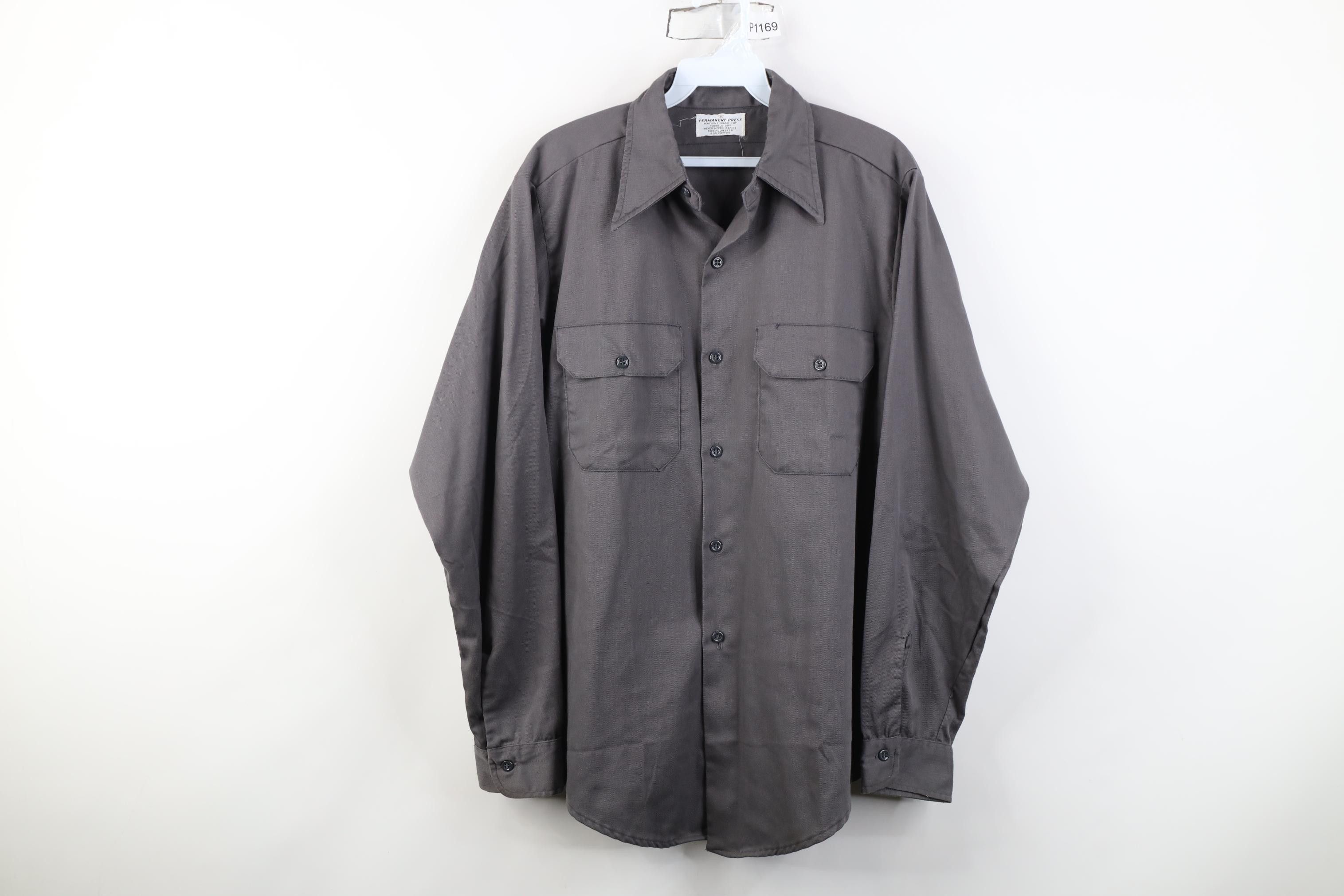 Vintage Vintage 60s Streetwear Workwear Mechanic Button Shirt USA Size US M / EU 48-50 / 2 - 1 Thumbnail