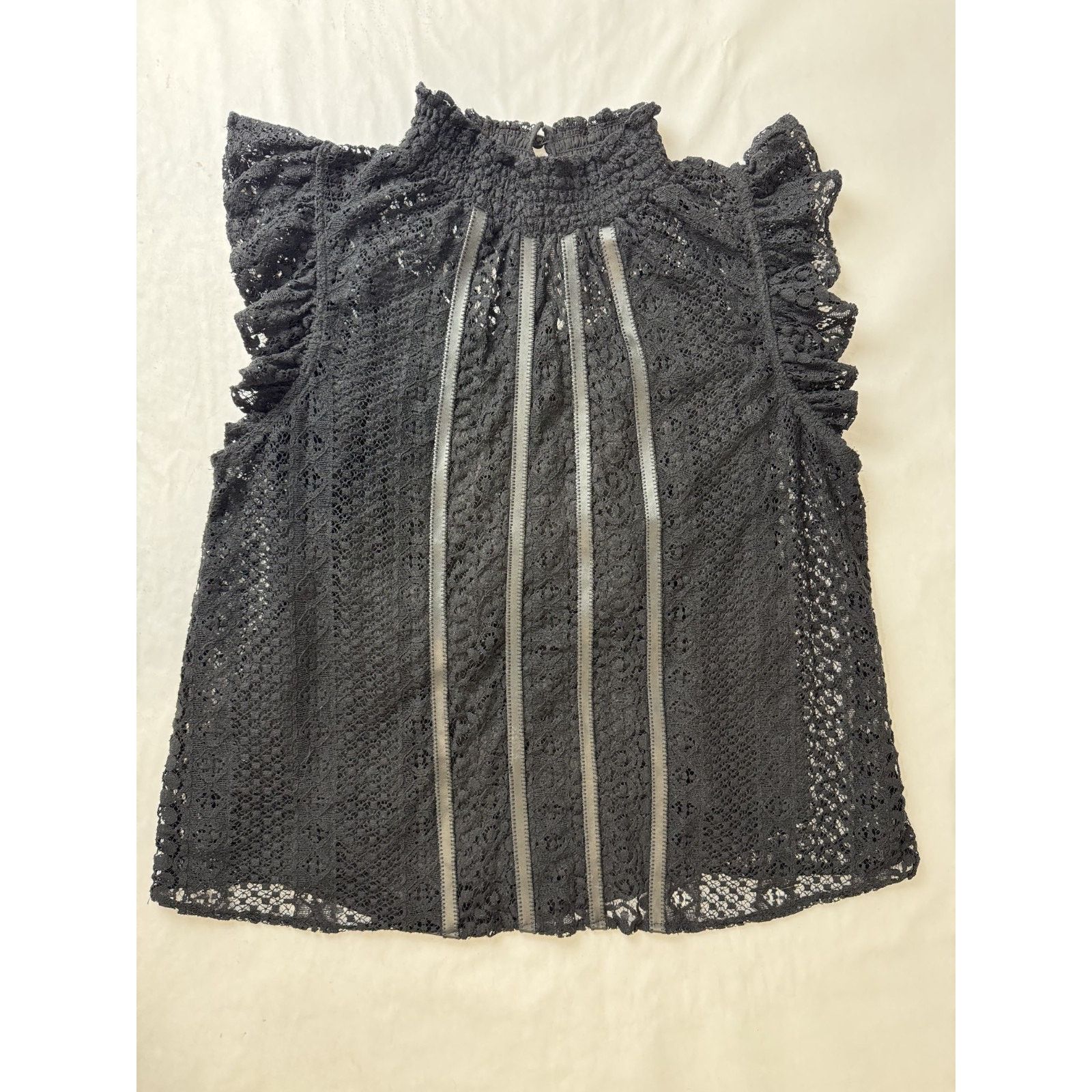 Express Goth Whimsigoth Witchy Lace Black Mock Neck Top Medium Size M / US 6-8 / IT 42-44 - 1 Thumbnail