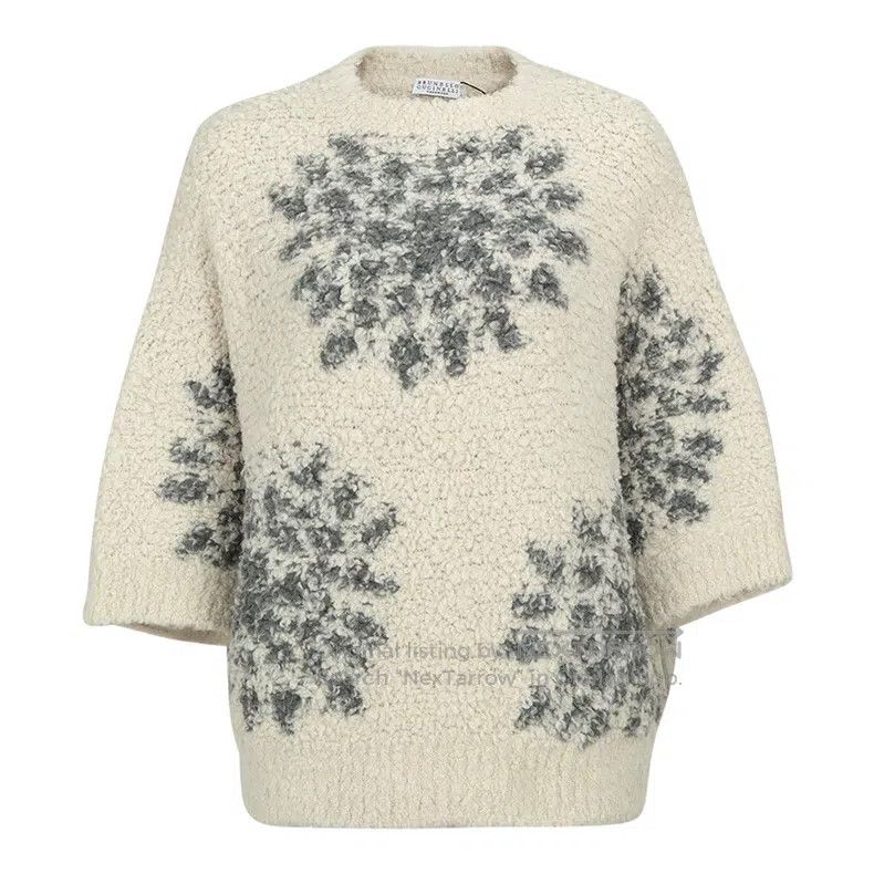 Brunello Cucinelli Brunello Cucinelli Lady's cashmere knit sweater with 3/4 s Size S / US 4 / IT 40 - 7 Thumbnail