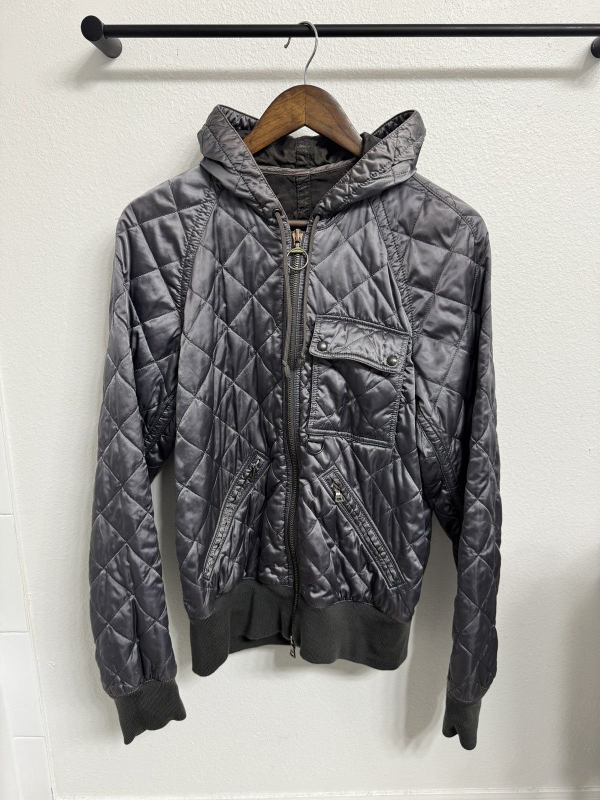 Prada Prada Prada Nylon Quilted Pocket Navy Zip Up / Bomber Size US M / EU 48-50 / 2 - 1 Thumbnail