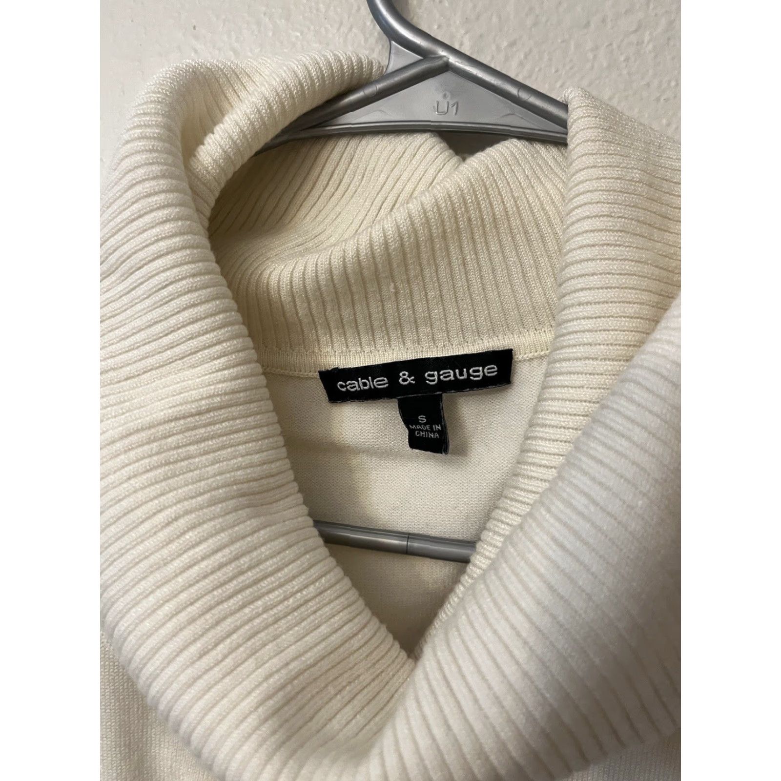 Vintage Cable & Gauge Shirt Women Small Ivory Cowl Neck 3/4 Sleeve Stretch Knit Vintage No Size S / US 4 / IT 40 - 3 Thumbnail