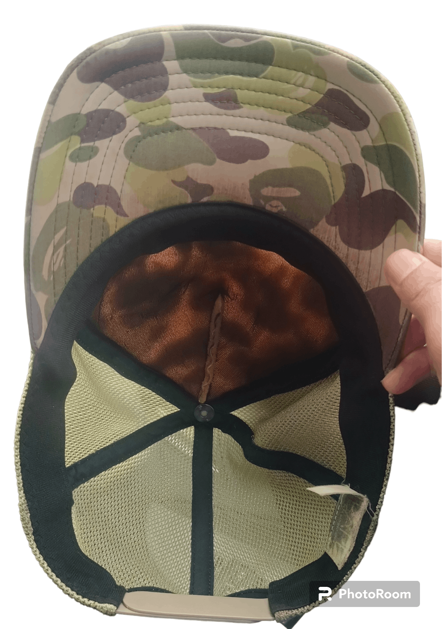 Bape × Vintage Vintage BAPE Camo NYC Logo distressed Mesh Cap Size ONE SIZE - 14 Thumbnail