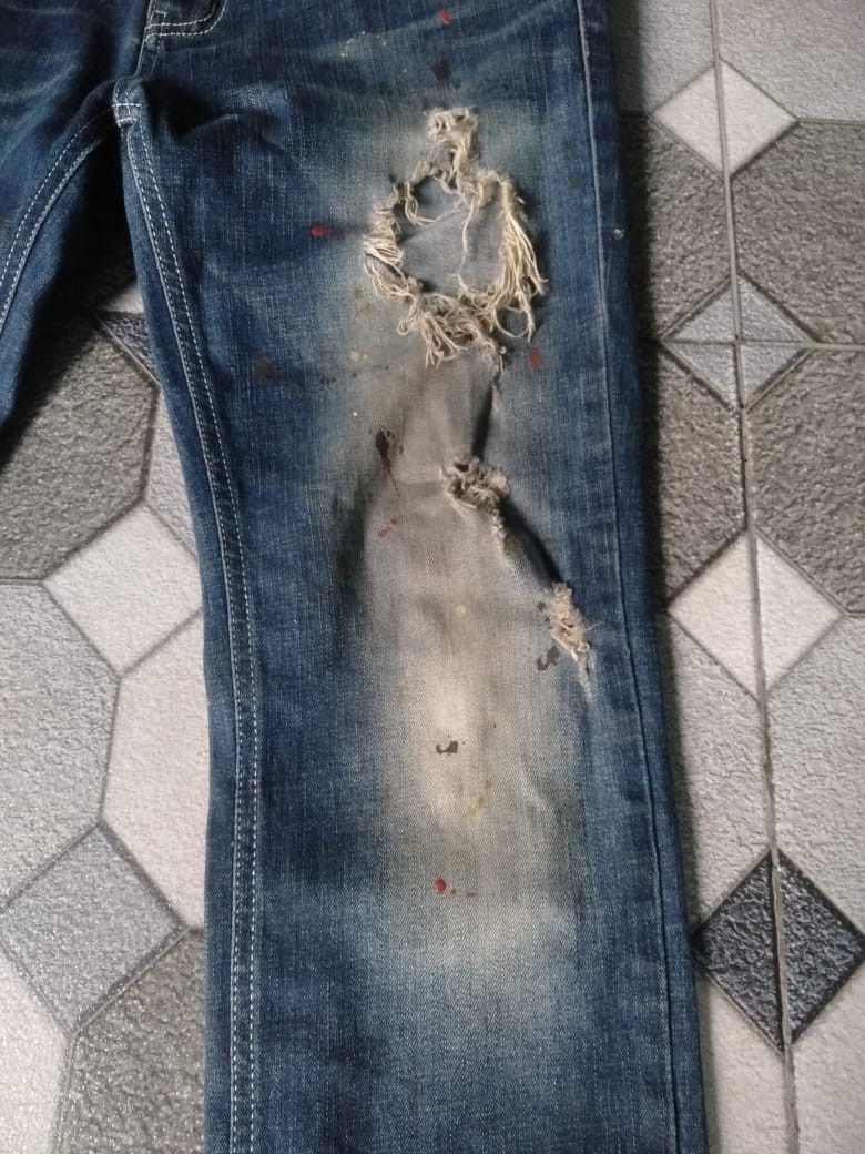 Japanese Brand The Stori Denim Jeans Distrassed Size US 31 - 7 Thumbnail