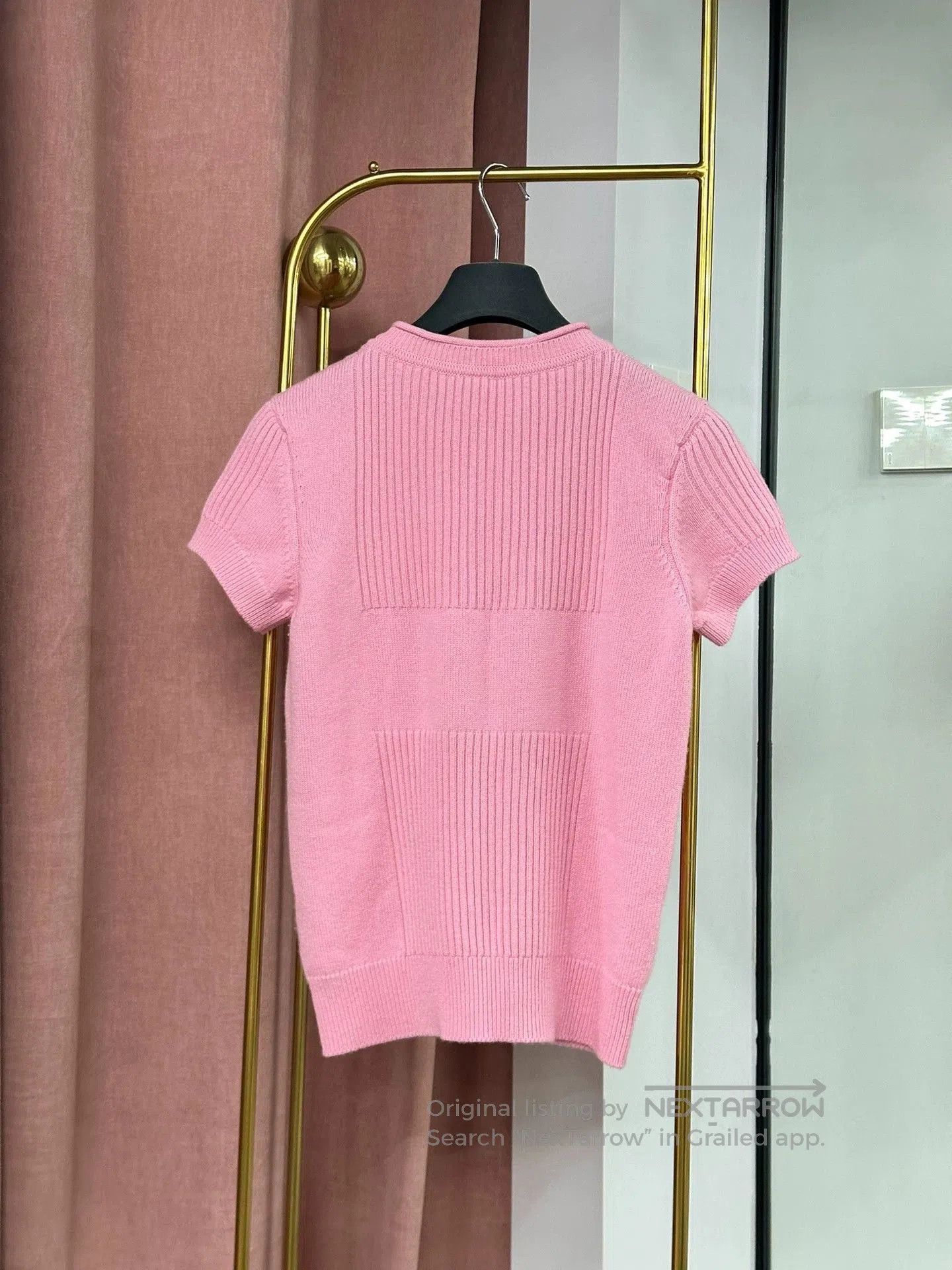 Hermes Hermes Pink Cashmere Knit Short Sleeve Top. Size US S / EU 44-46 / 1 - 3 Thumbnail