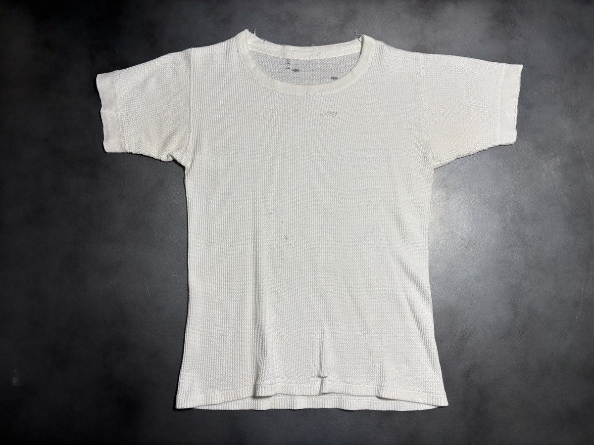 Vintage Thrashed Vintage Thermal T-Shirt Waffle Blank White Distress Size US S / EU 44-46 / 1 - 16 Thumbnail