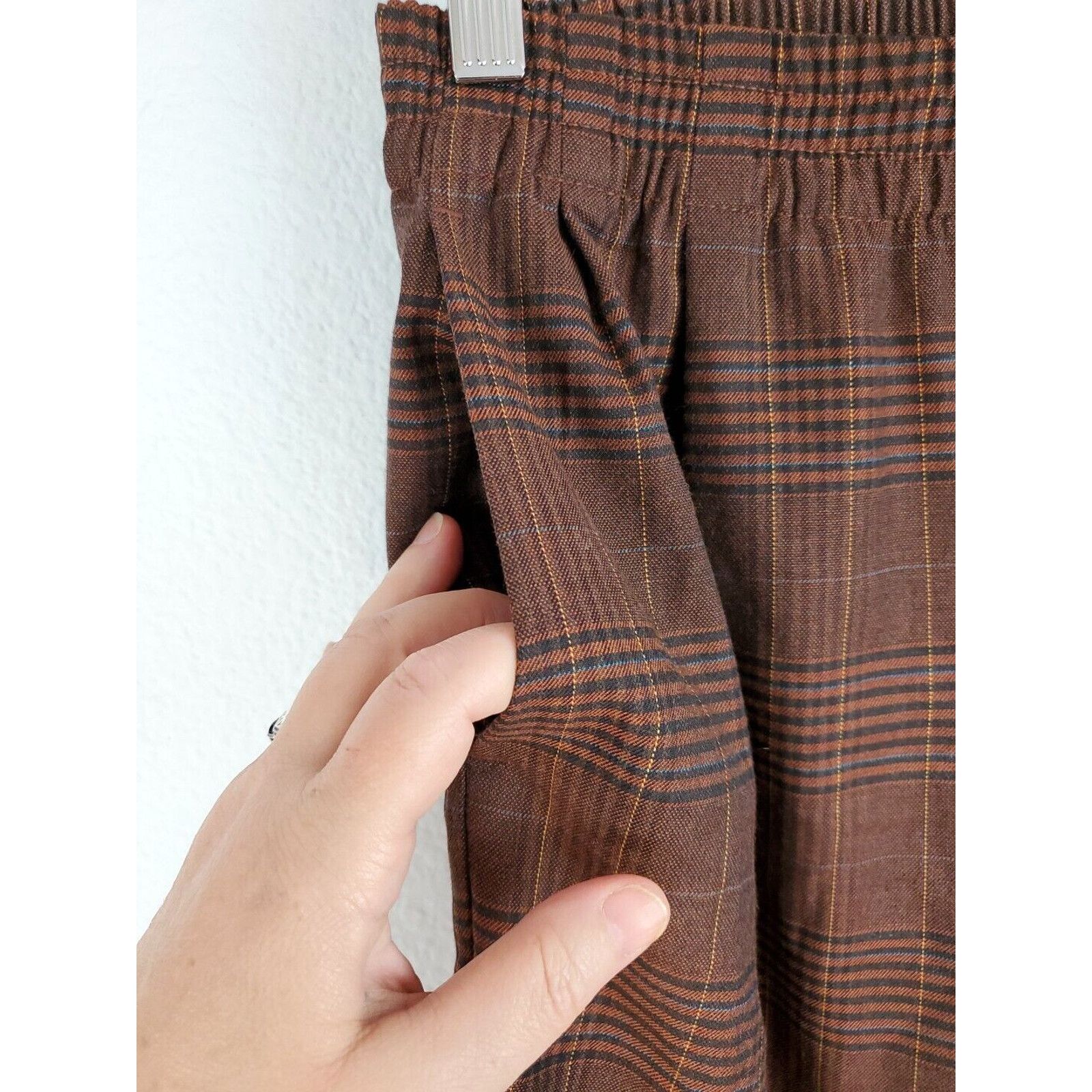 Madewell Madewell Pants Womens XXS Flannel Track Trousers Brown Glen Size 26" / US 2 / IT 38 - 11 Thumbnail