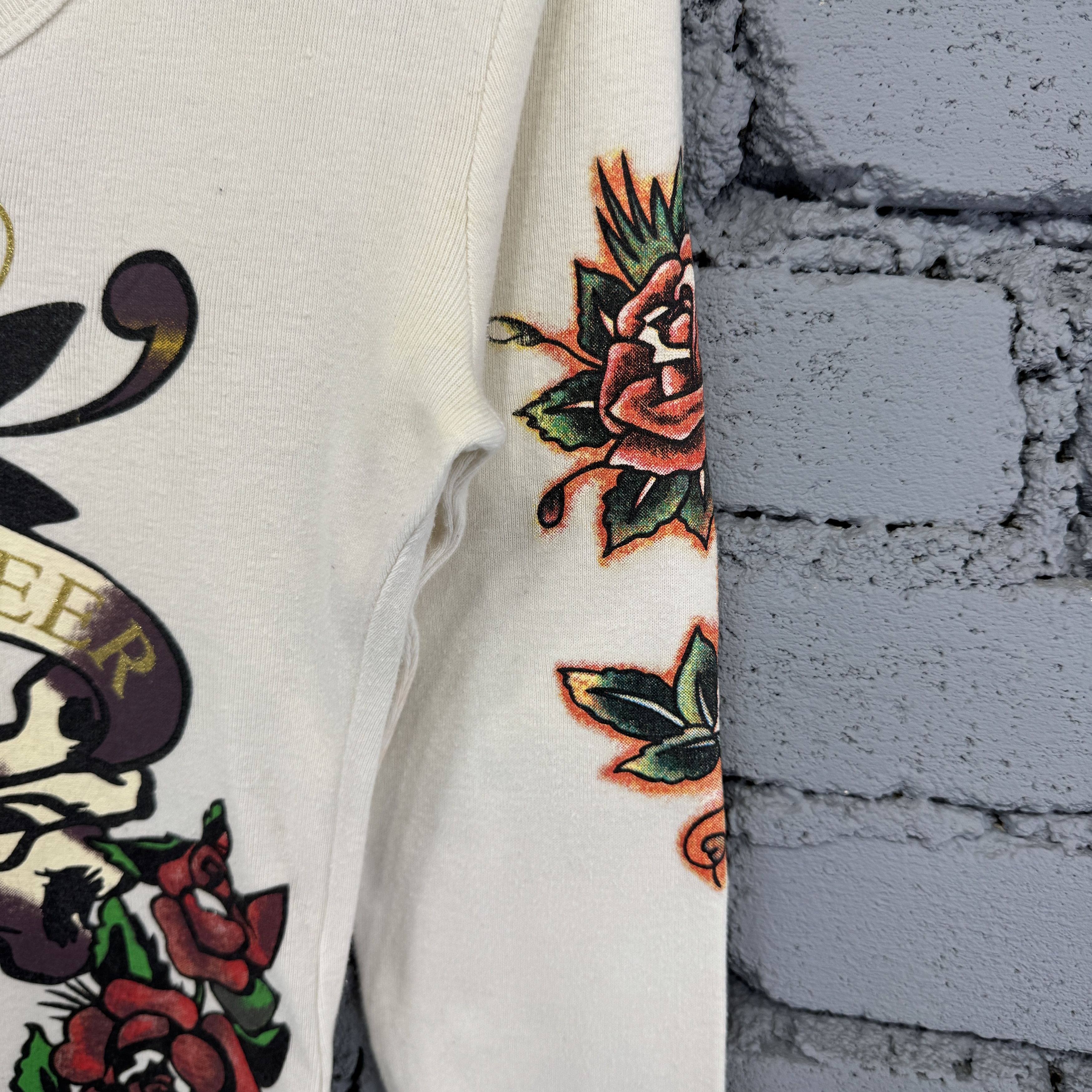 Vintage Rare Vintage Tattoo Style Skull Rose Long Sleeve Size XXS / US 00 / IT 34 - 5 Thumbnail