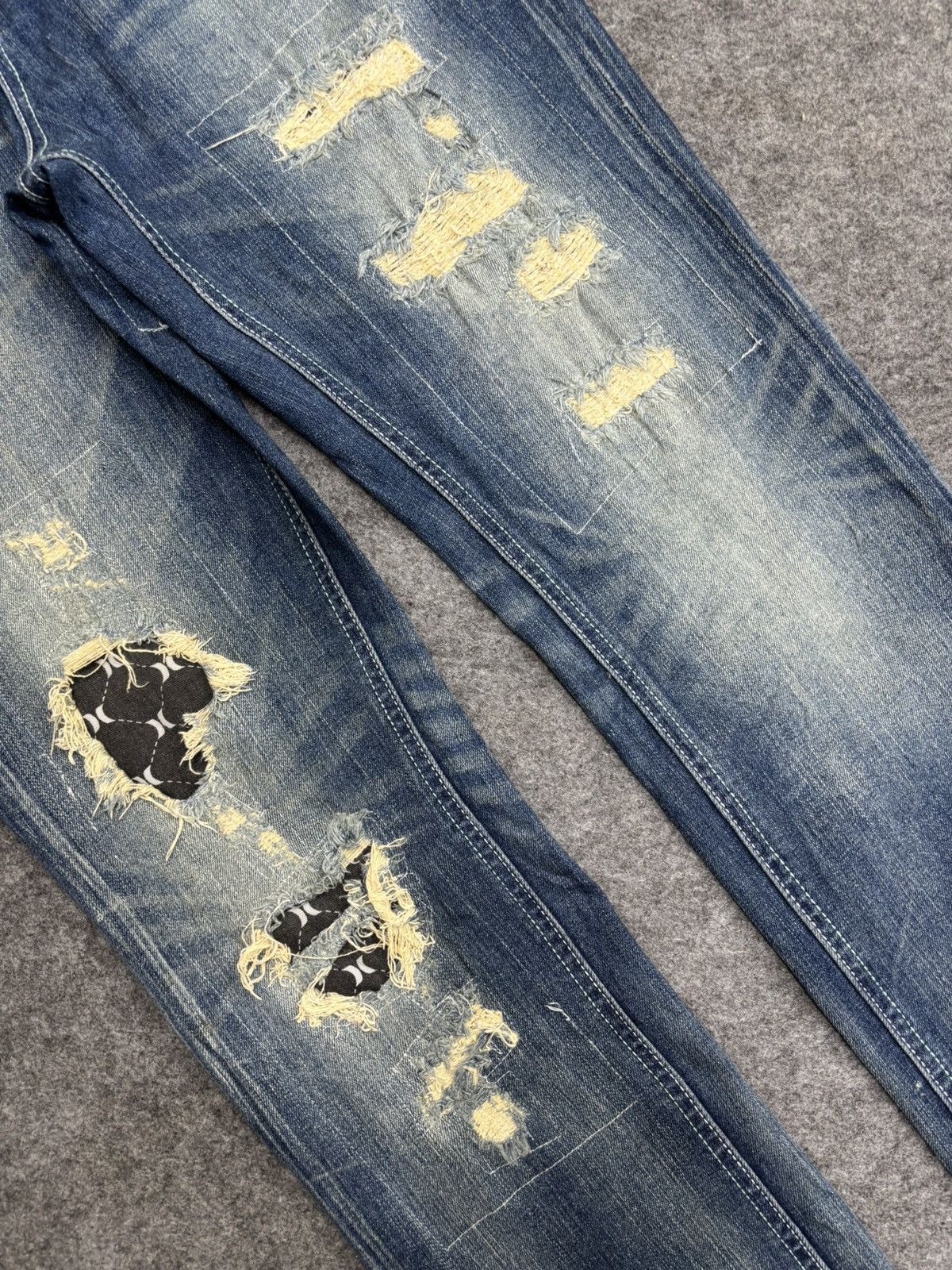 Hurley 💥Punk Style💥Hurley Patchwork Skinny Denim F598 Size US 36 / EU 52 - 9 Thumbnail