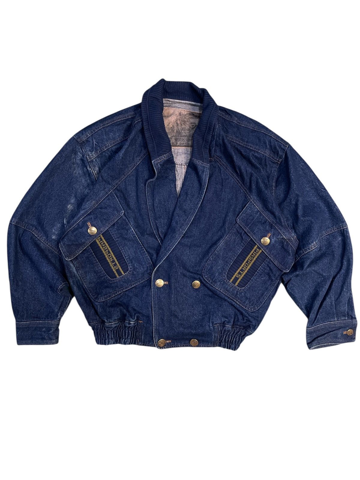 Pia Sport Vintage Denim Bomber Jacket 90s Inspired IS