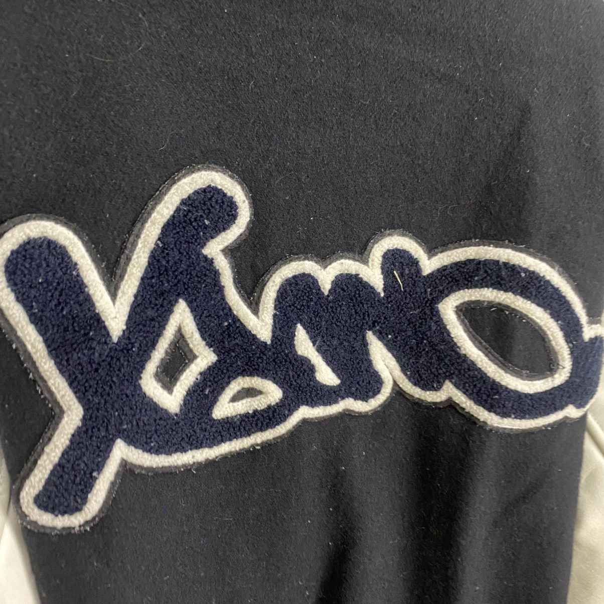 Vintage Vintage Y2k varsity jacket leather sleeve Size US L / EU 52-54 / 3 - 12 Thumbnail