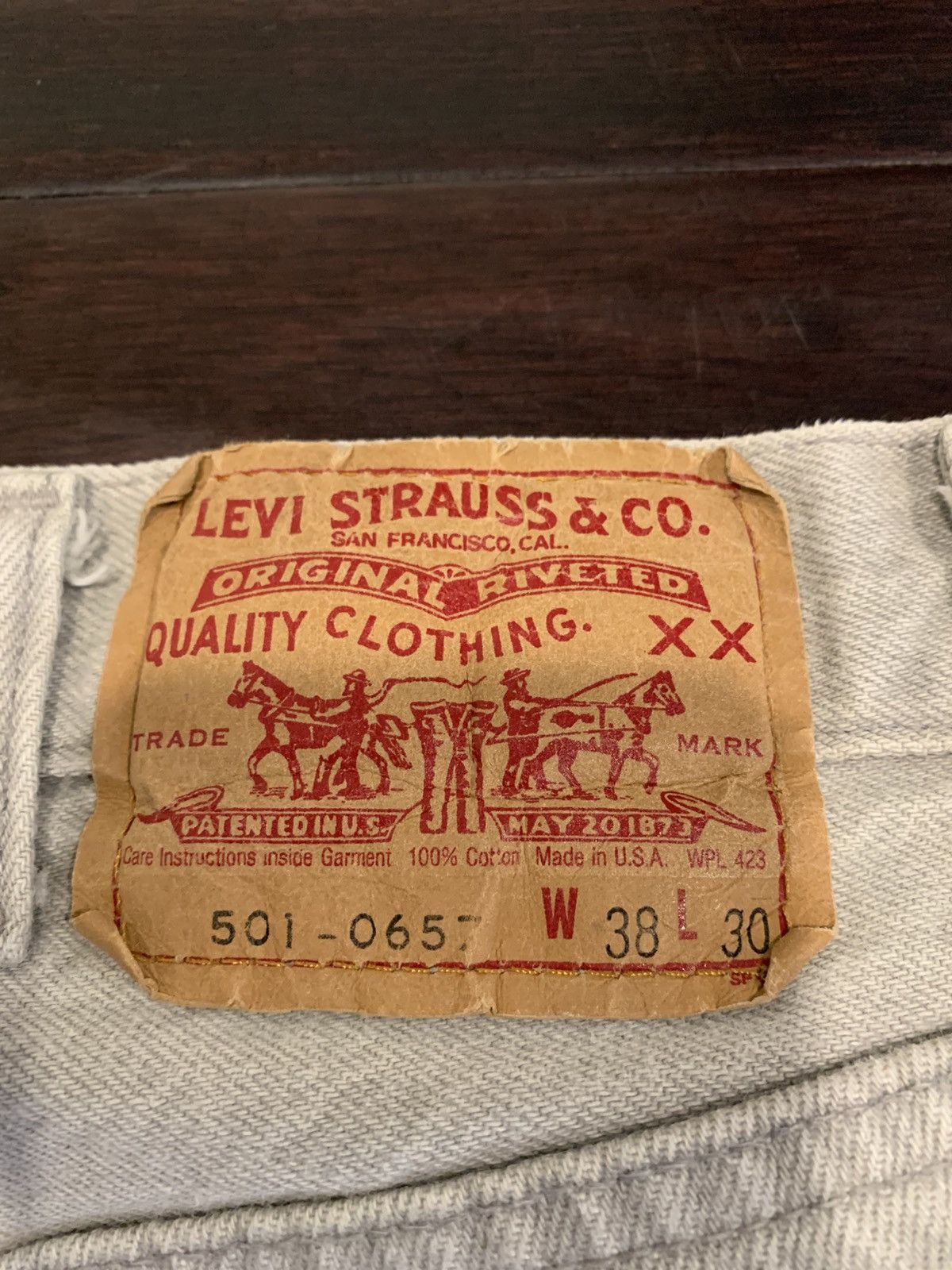 Levi's Vintage Clothing 90s Levis 501 faded grey denim Size US 38 / EU 54 - 12 Thumbnail