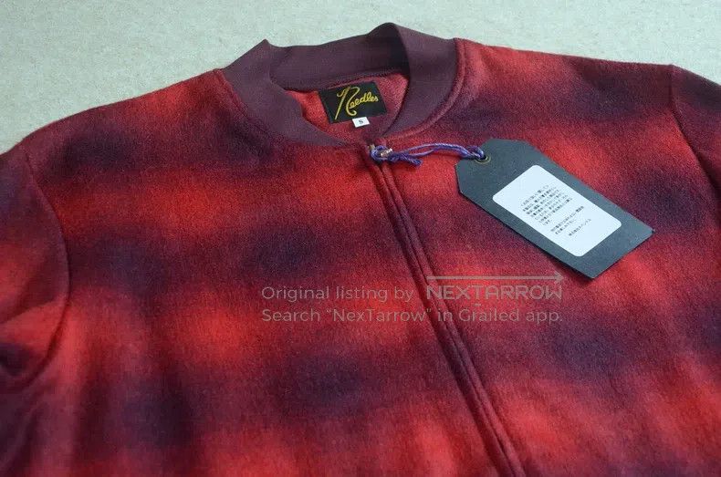 Needles Needles size S Dark check wool jacket overcoat baseball sui Size US L / EU 52-54 / 3 - 2 Thumbnail