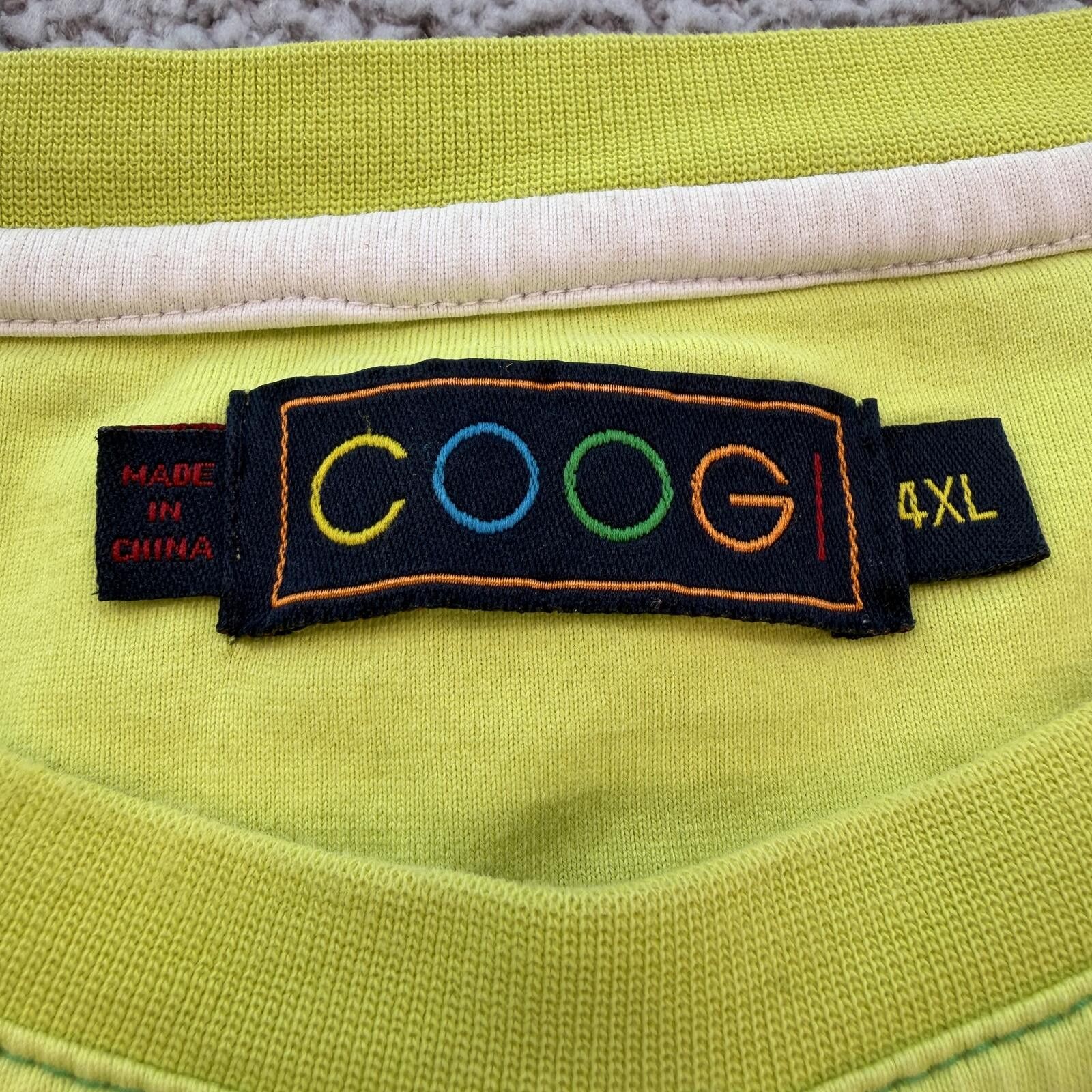 Coogi Vintage Y2K Coogi Embroidered Neon Lime T Shirt 4XL Size US XXL / EU 58 / 5 - 4 Thumbnail