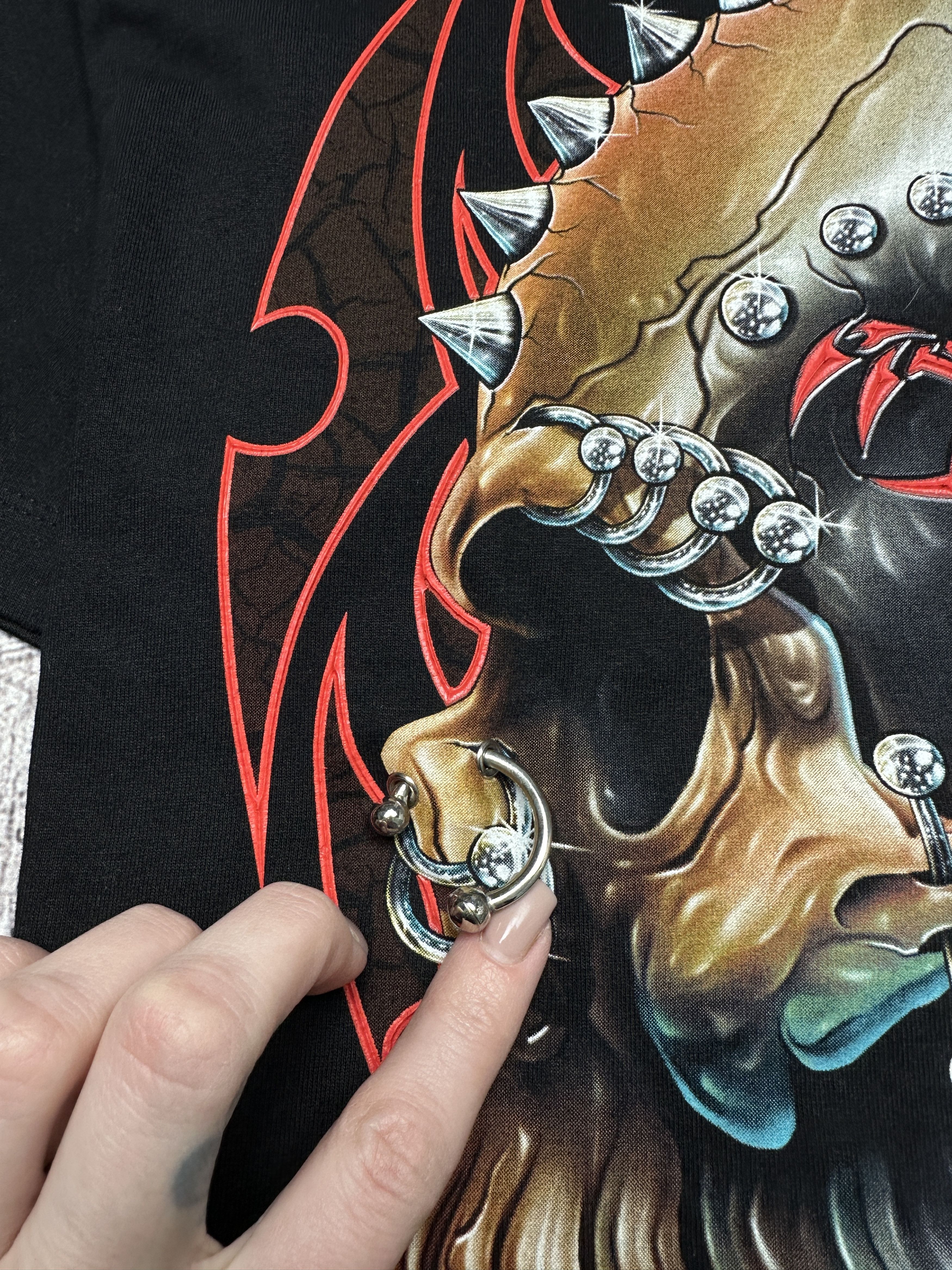Spitfire × Vintage Vintage Scull Piercing Mens T-Shirt Size US L / EU 52-54 / 3 - 4 Thumbnail