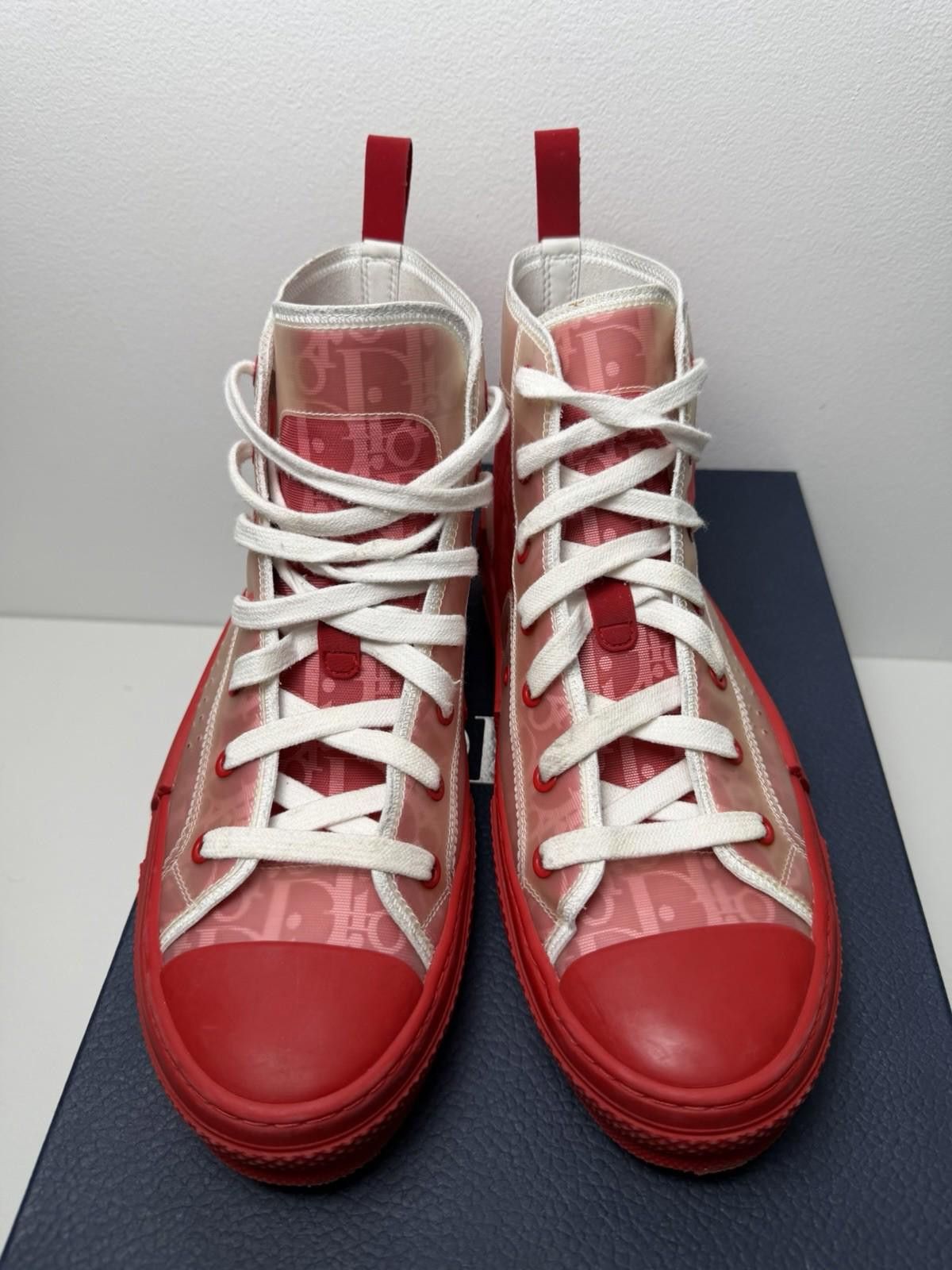 Dior Dior B23 High Top Sneakers Red Dior Oblique Men’s EU 41 Size US 8 / EU 41 - 2 Thumbnail