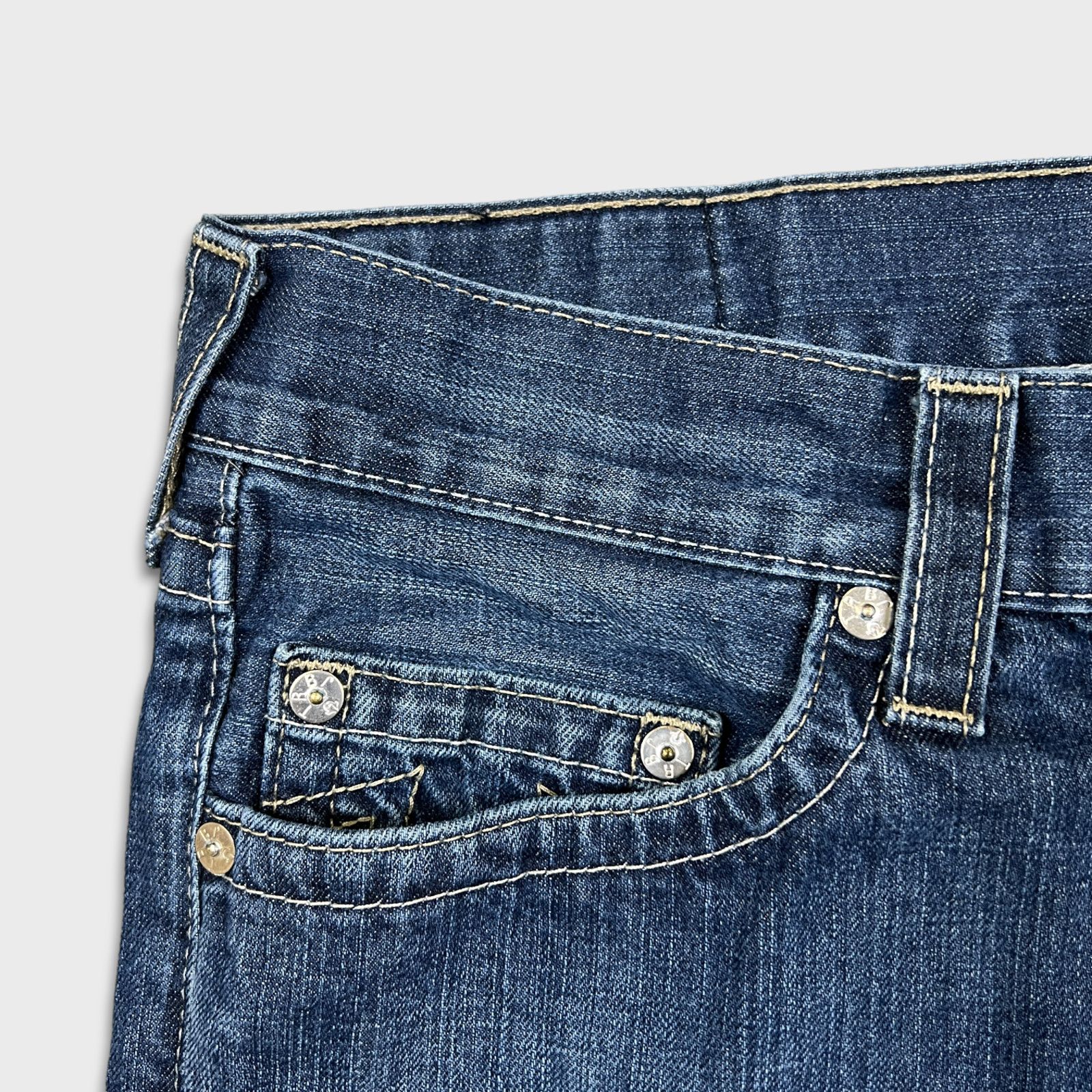 True Religion × Vintage True Religion Jeans 34x29 Straight World Tour USA Denim Pant Size US 34 / EU 50 - 3 Thumbnail