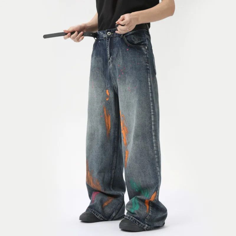 Jean × Vintage Casual Graffiti Jeans Size US 31 - 4 Thumbnail