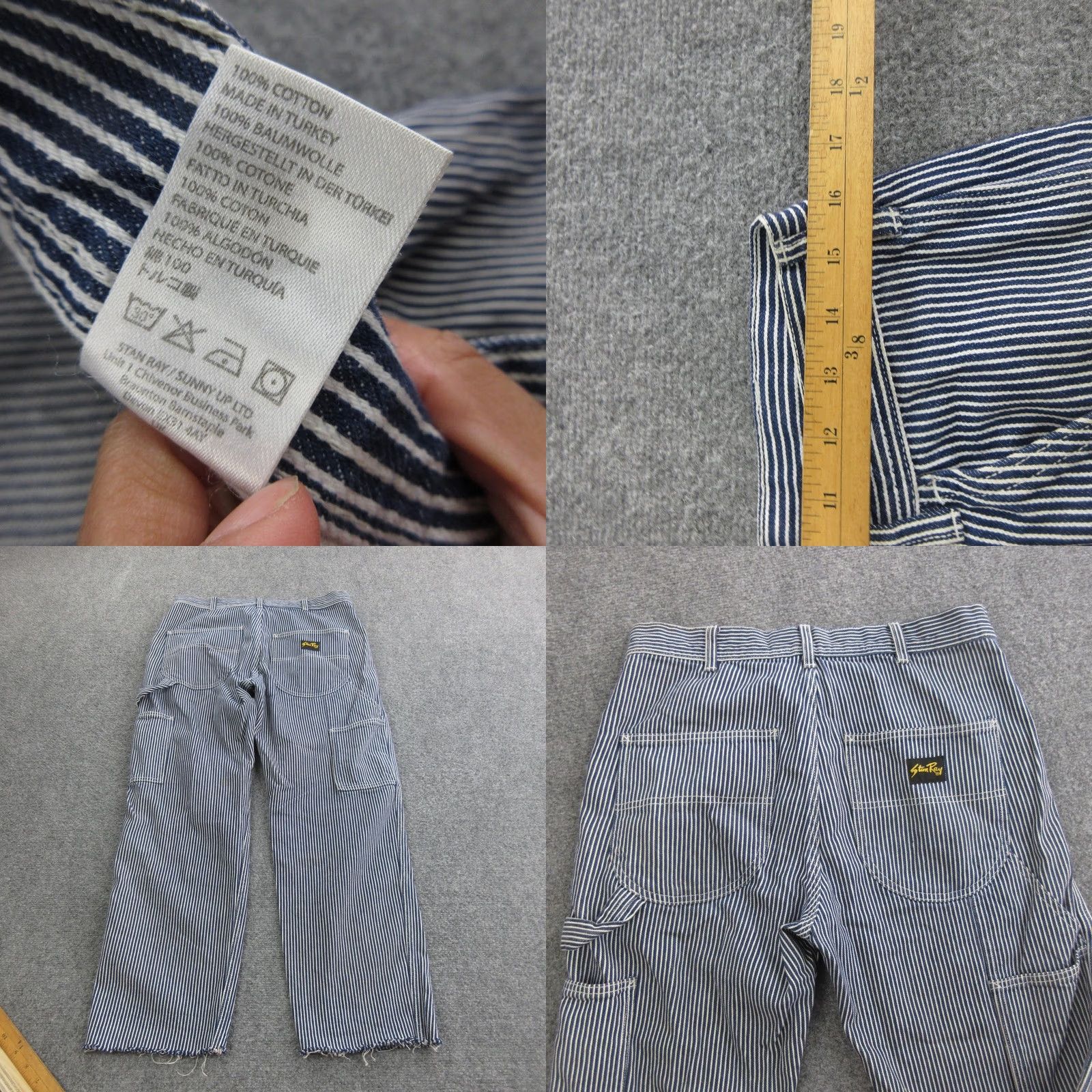 Stan Ray Stan Ray Pants Mens 32x25 Blue Hickory Stripe Carpenter Denim Workwear Relaxed Pants Mens Size US 32 / EU 48 - 8 Thumbnail