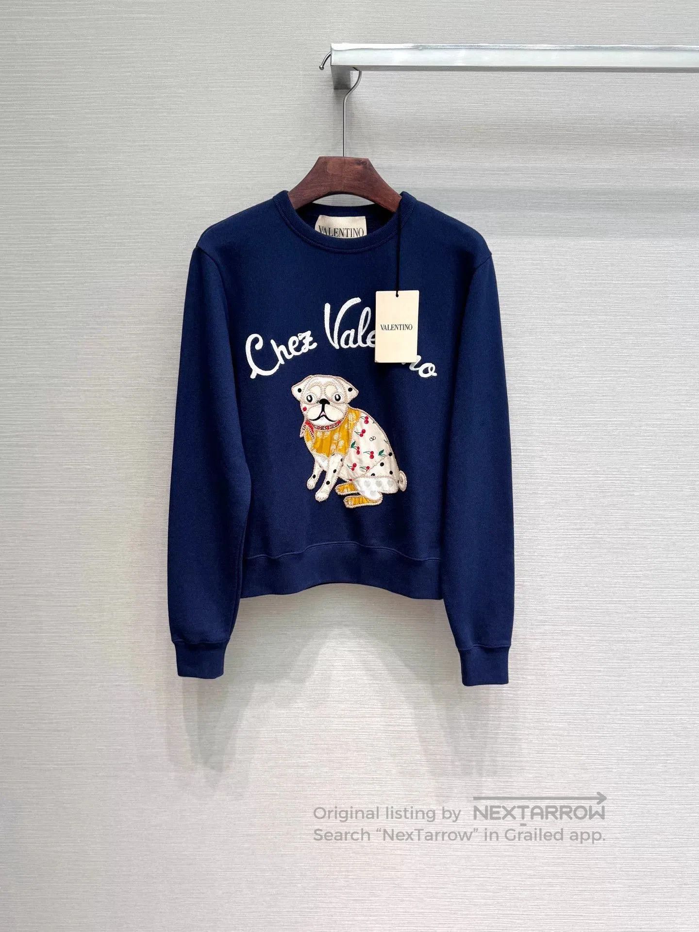 Valentino Valentino Navy Dog Embroidered Sweatshirt. Size US S / EU 44-46 / 1 - 1 Thumbnail