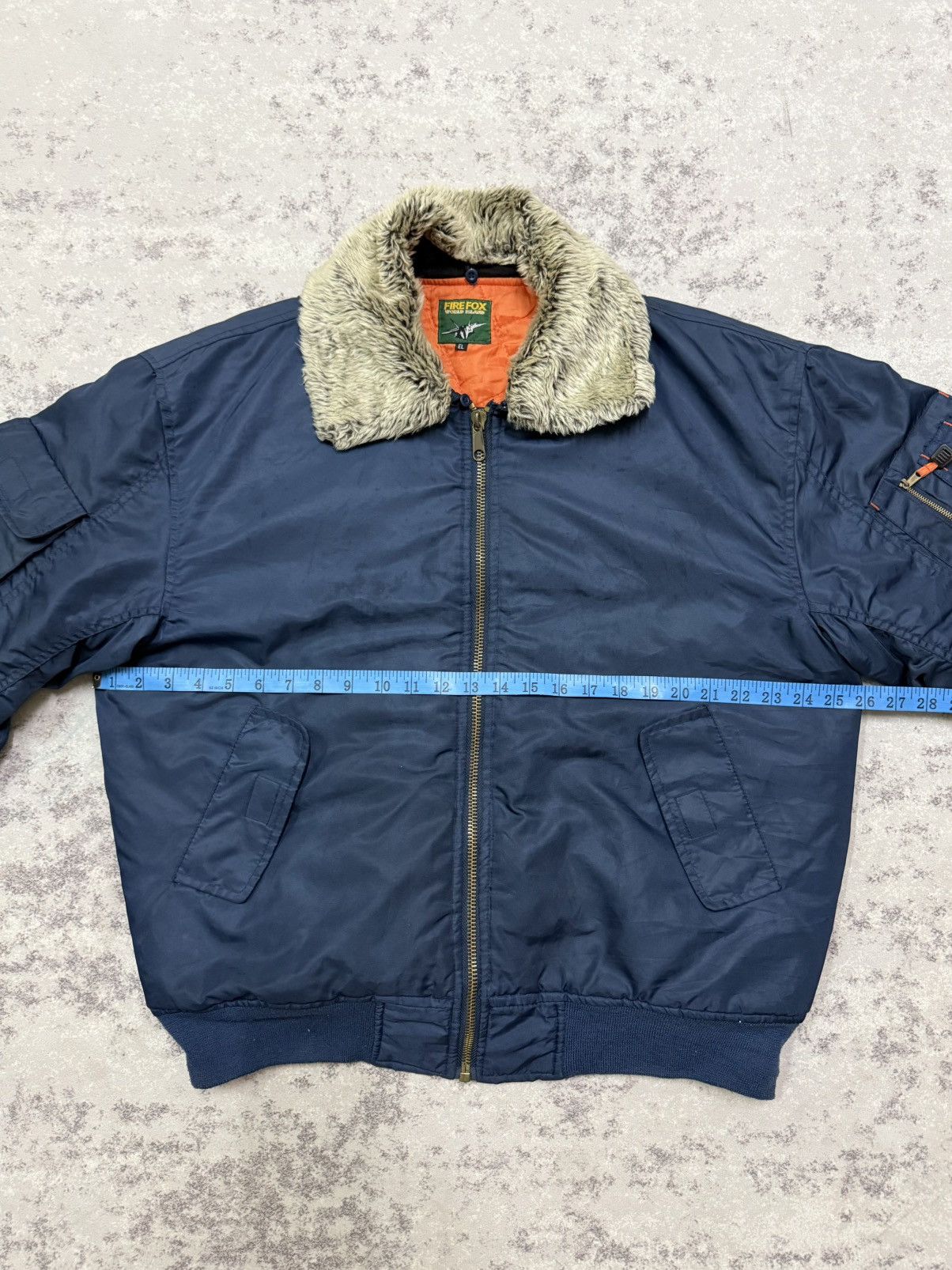 Vintage Fire fox world island faux fur bomber jacket Size US XL / EU 56 / 4 - 18 Thumbnail