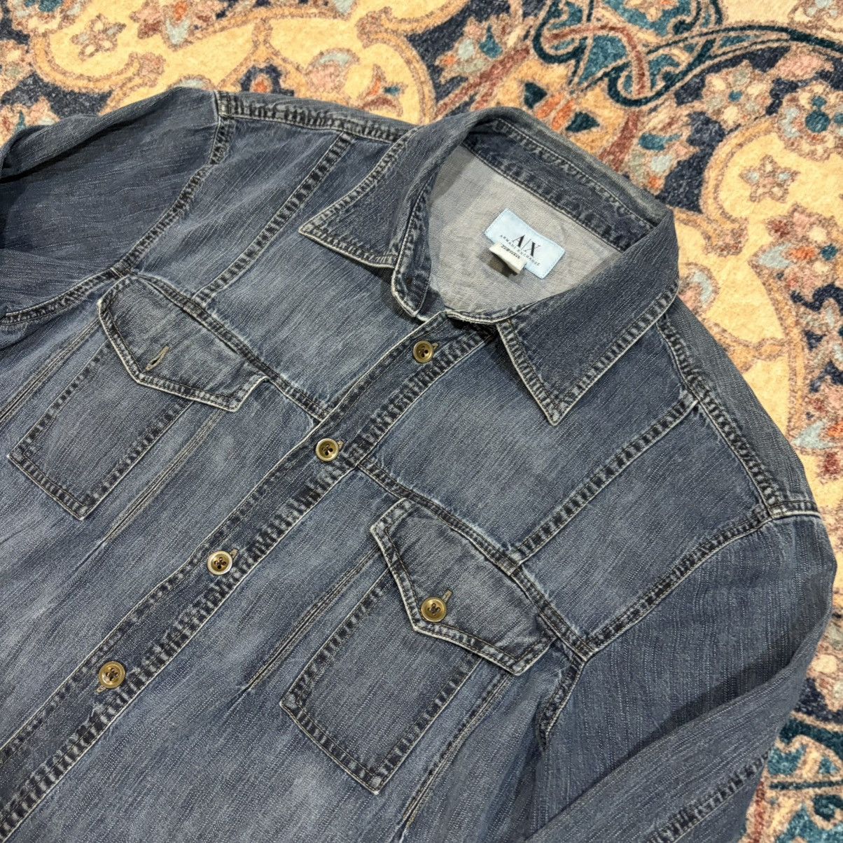 Armani Exchange Y2K Armani Exchange AX Denim Shirt Faded Sz L Size US L / EU 52-54 / 3 - 3 Thumbnail