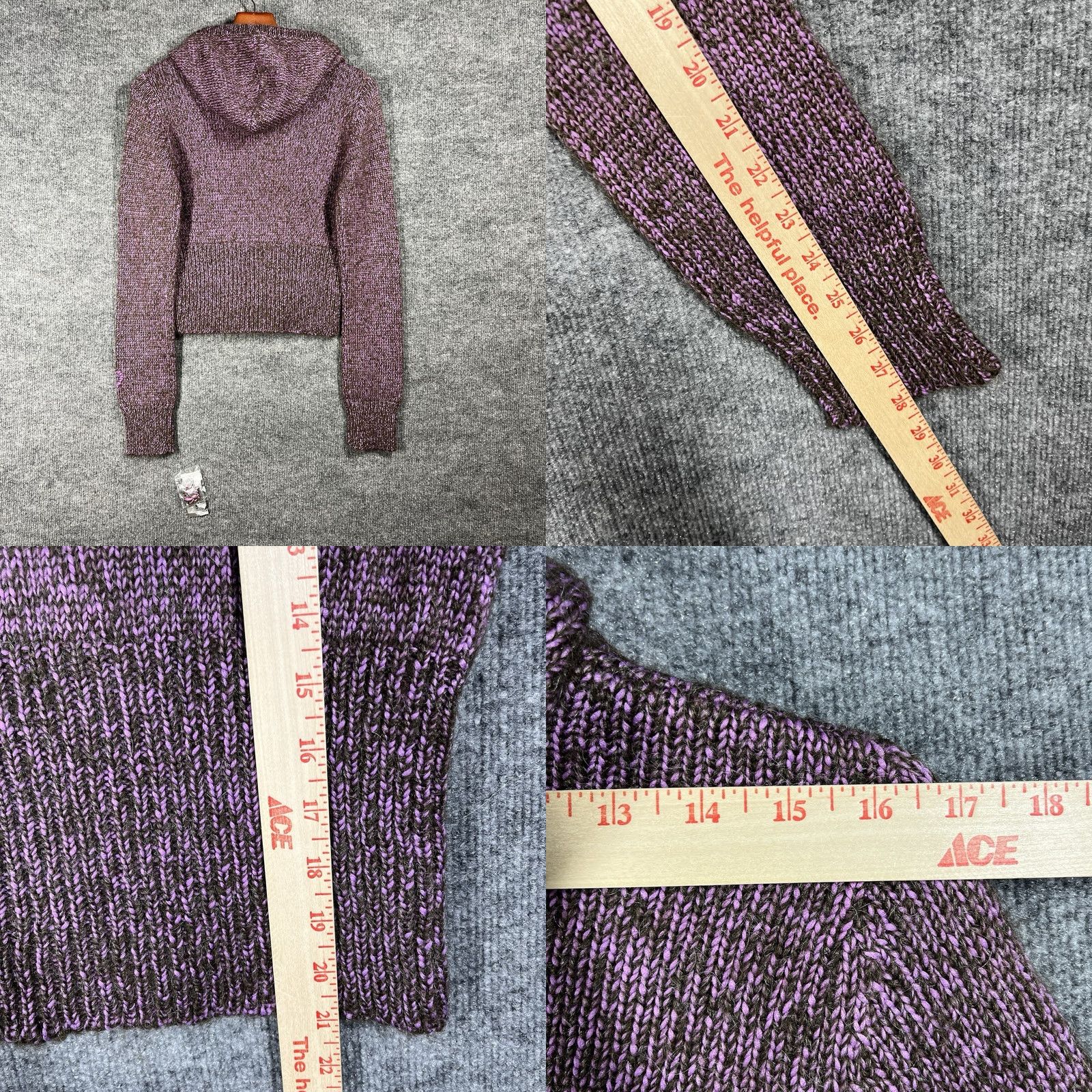 DKNY VINTAGE DKNY Jeans Zip Hoodie Shirt Womens L Pink 90s Bratz Mohair Knit Cropped Brat Y2K NWT Size L / US 10 / IT 46 - 9 Thumbnail