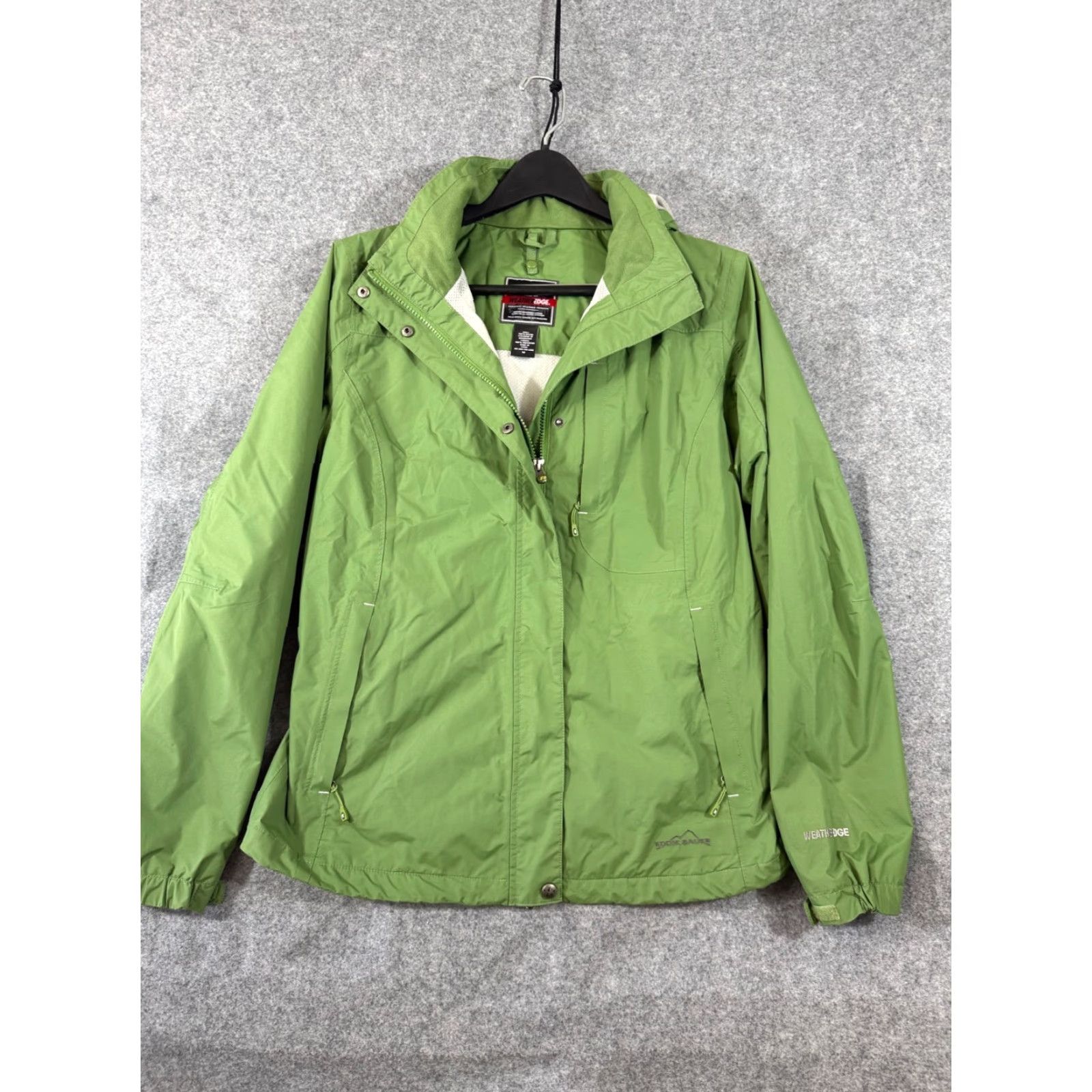 Eddie Bauer Eddie Bauer Windbreaker Hooded Jacket Womens M Green Weather Edge Waterproof Jacket Windbreaker Weather Edge Full Zip Pockets Snaps Size M / US 6-8 / IT 42-44 - 3 Thumbnail
