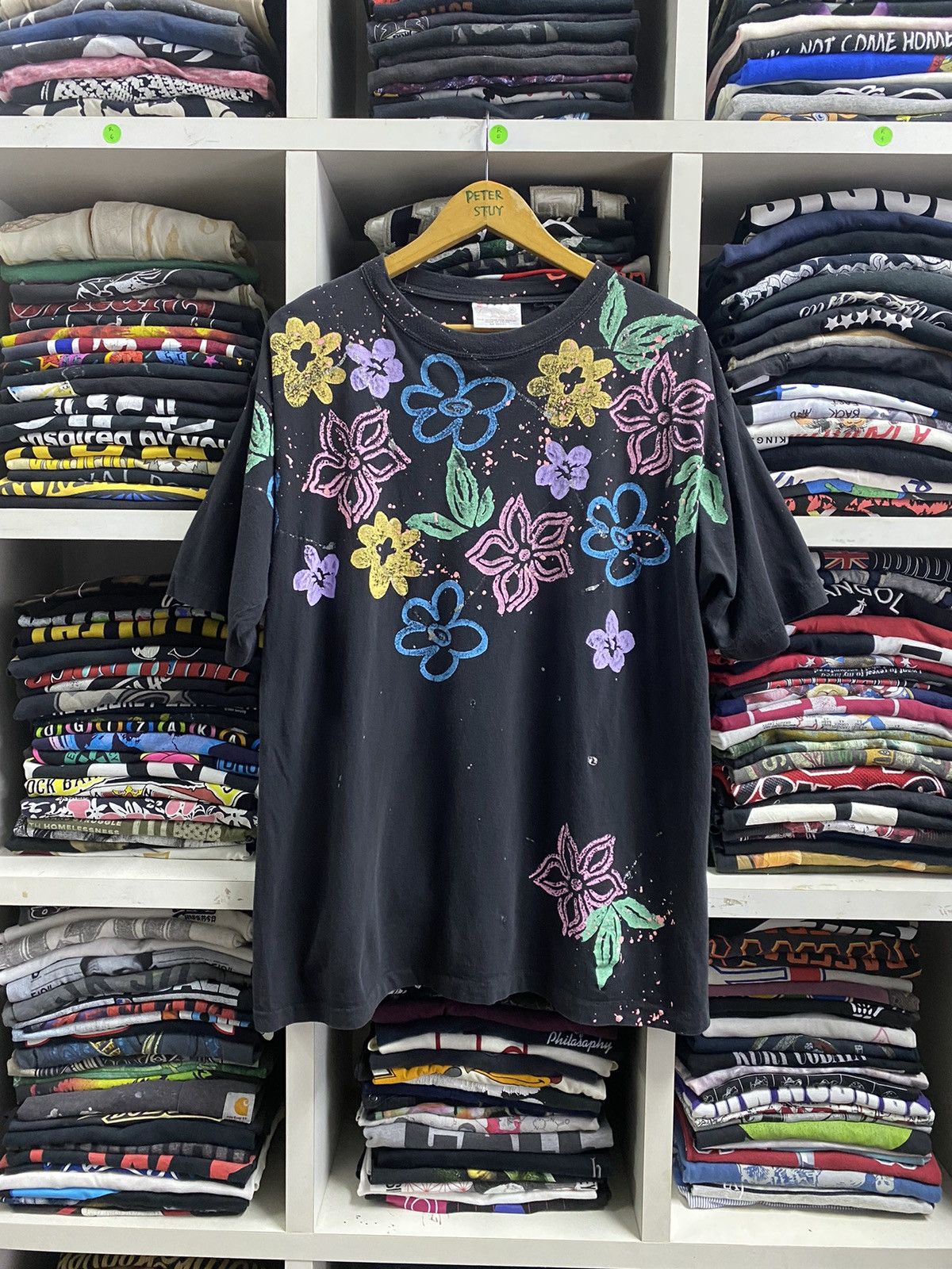 Vintage Makee Tee Floral Art Splash Design Size US XL / EU 56 / 4 - 1 Thumbnail