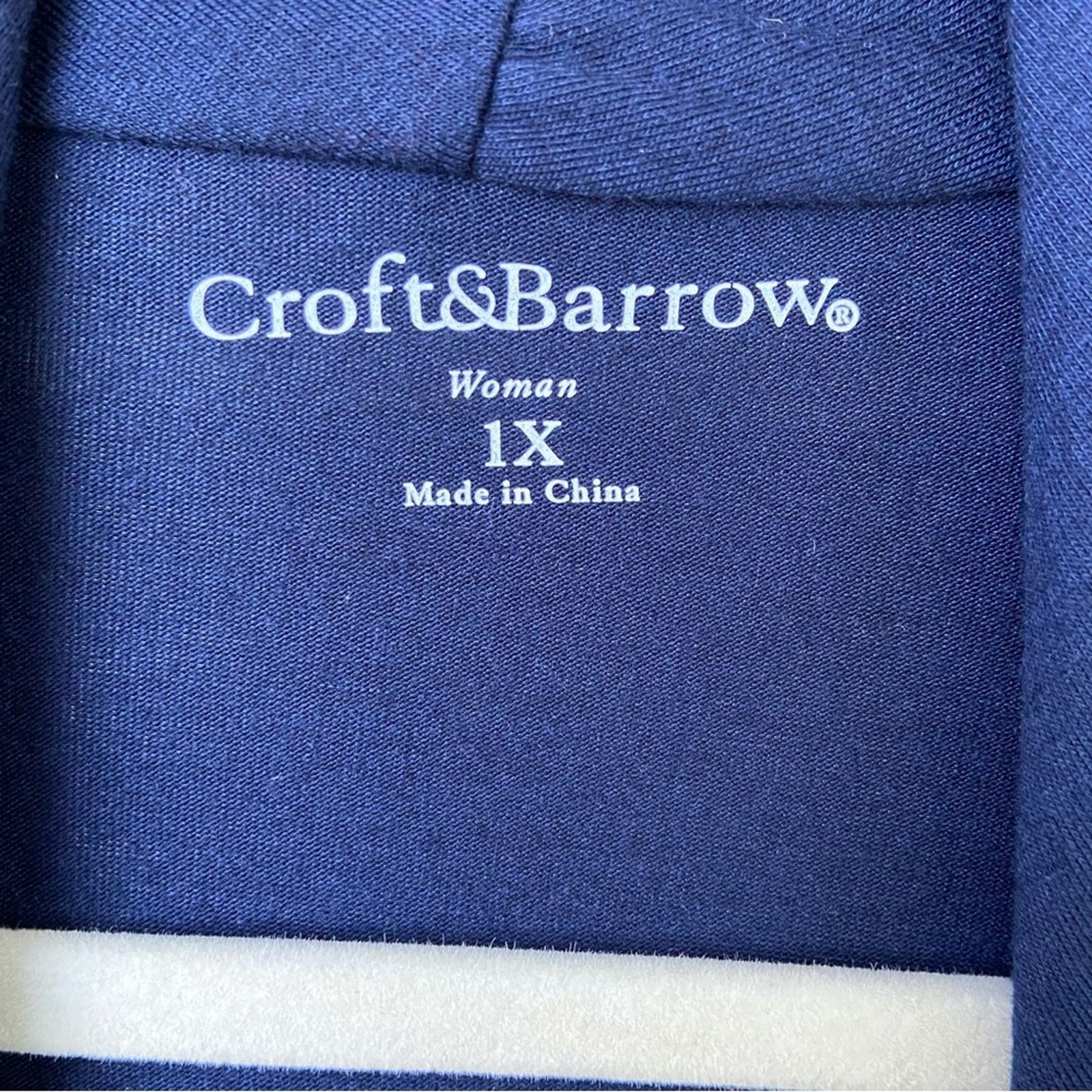 Croft & Barrow NWT New Croft & Barrow Womens 1X Striped Layered Look Top Size XL / US 12-14 / IT 48-50 - 2 Thumbnail