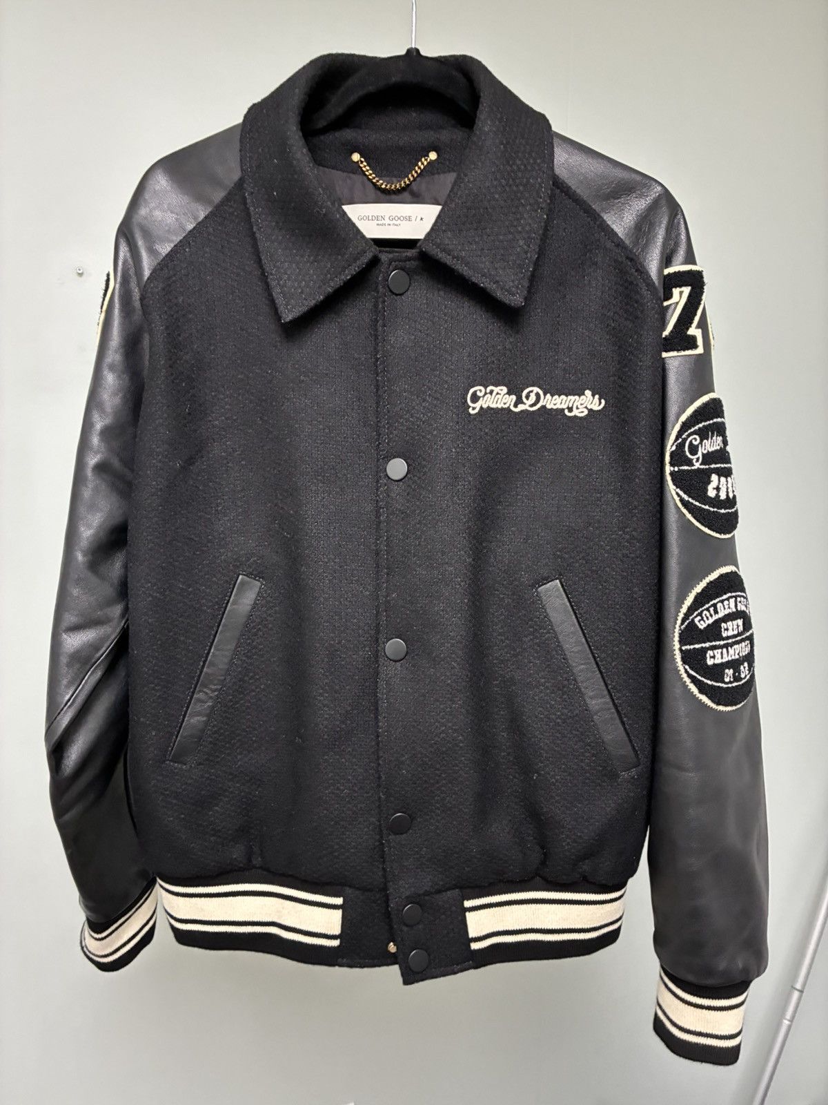 Golden Goose Wool Bomber with patch leather sleeves EU 48 USA 38 Size US M / EU 48-50 / 2 - 8 Thumbnail