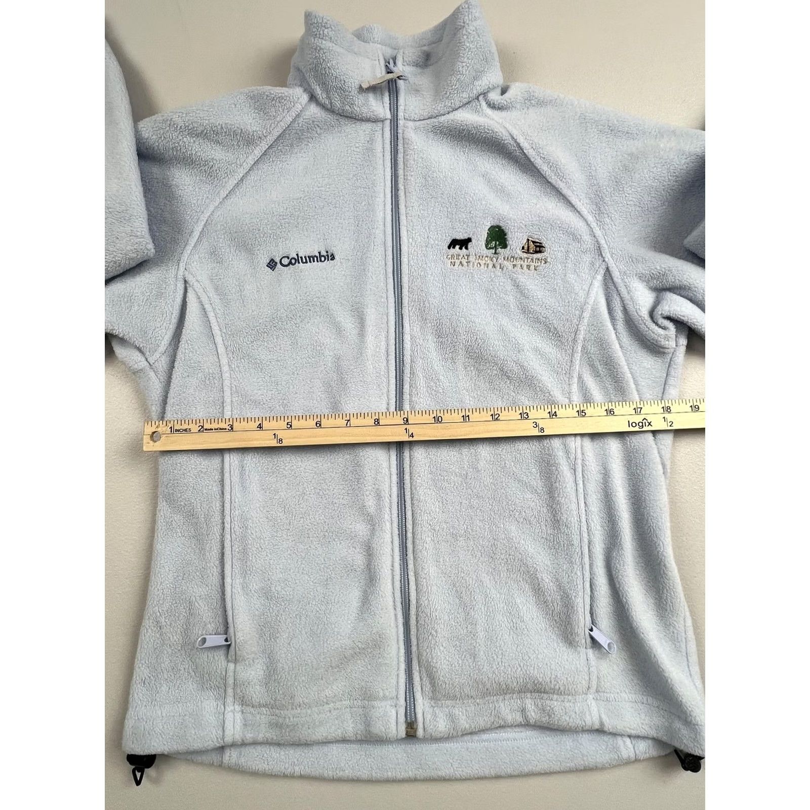 Vintage Columbia Jacket Womens M Blue Fleece Full Zip Hiking National Parks Great Smoky Mountains Tailored Pockets Womens Size M / US 6-8 / IT 42-44 - 6 Thumbnail