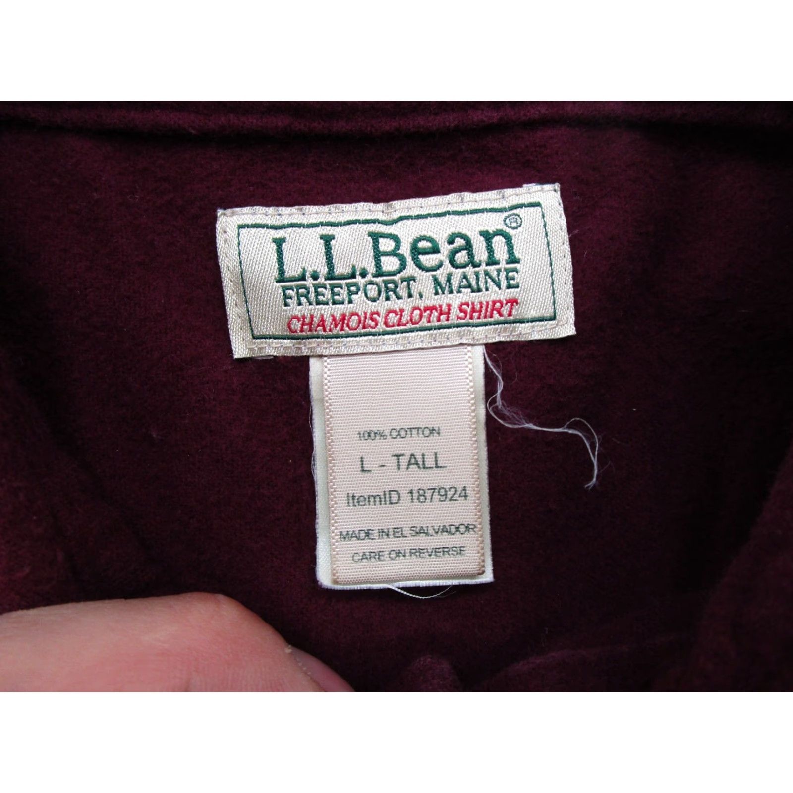 Vintage LL Bean Mens Maroon Burgundy Chamois Flannel Heavyweight Outdoor Pockets Size LT Shirt Big & Tall Red Cotton Flannel Button-Up Outdoor Mens Size US L / EU 52-54 / 3 - 2 Thumbnail