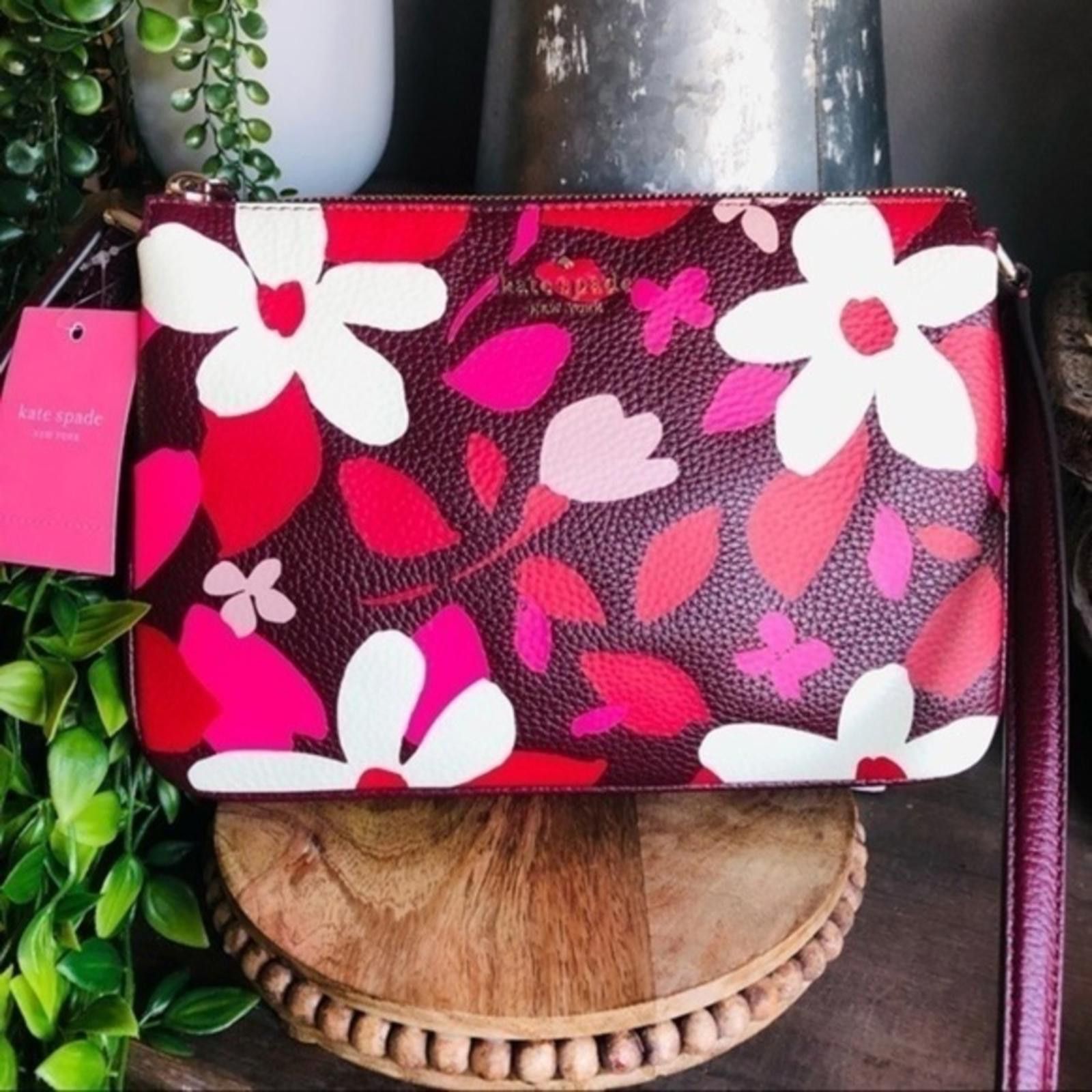 Designer Kate Spade Triple Gusset Floral Crossbody Bag NWT in Pink, Women's