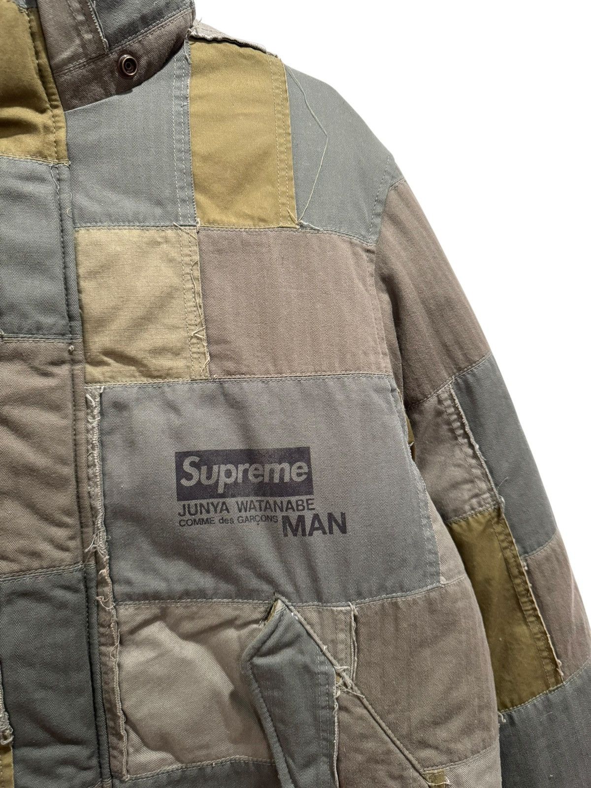 Junya Watanabe × Supreme Supreme JUNYA WATANABE CDG MAN Patchwork Puffy Jacket Olive Size US S / EU 44-46 / 1 - 2 Thumbnail