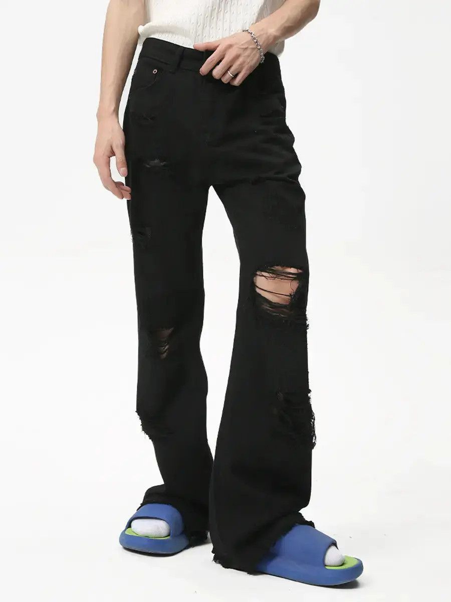Japanese Brand Retro loose casual micro flared jeans Size US 32 / EU 48 - 4 Thumbnail