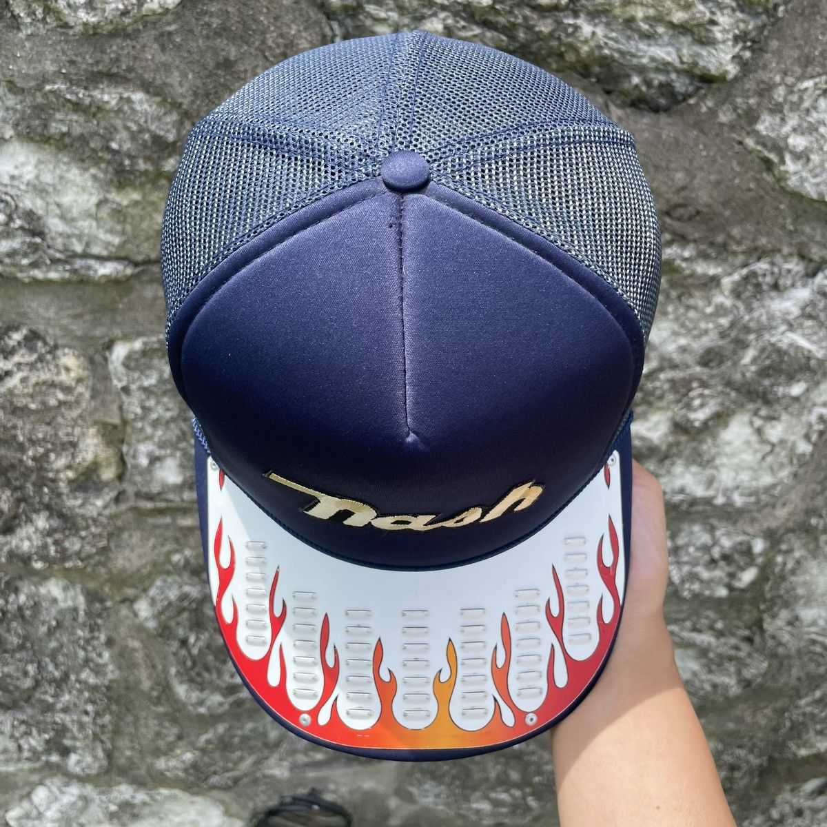 Other Vintage Nash Motors Flame Metal Brim Trucker Hat Snapback Size ONE SIZE - 4 Thumbnail