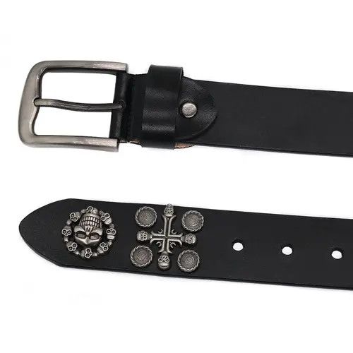 Leather × Vintage Vintage Leather Cross Rivet Jeans Belt Size ONE SIZE - 4 Thumbnail