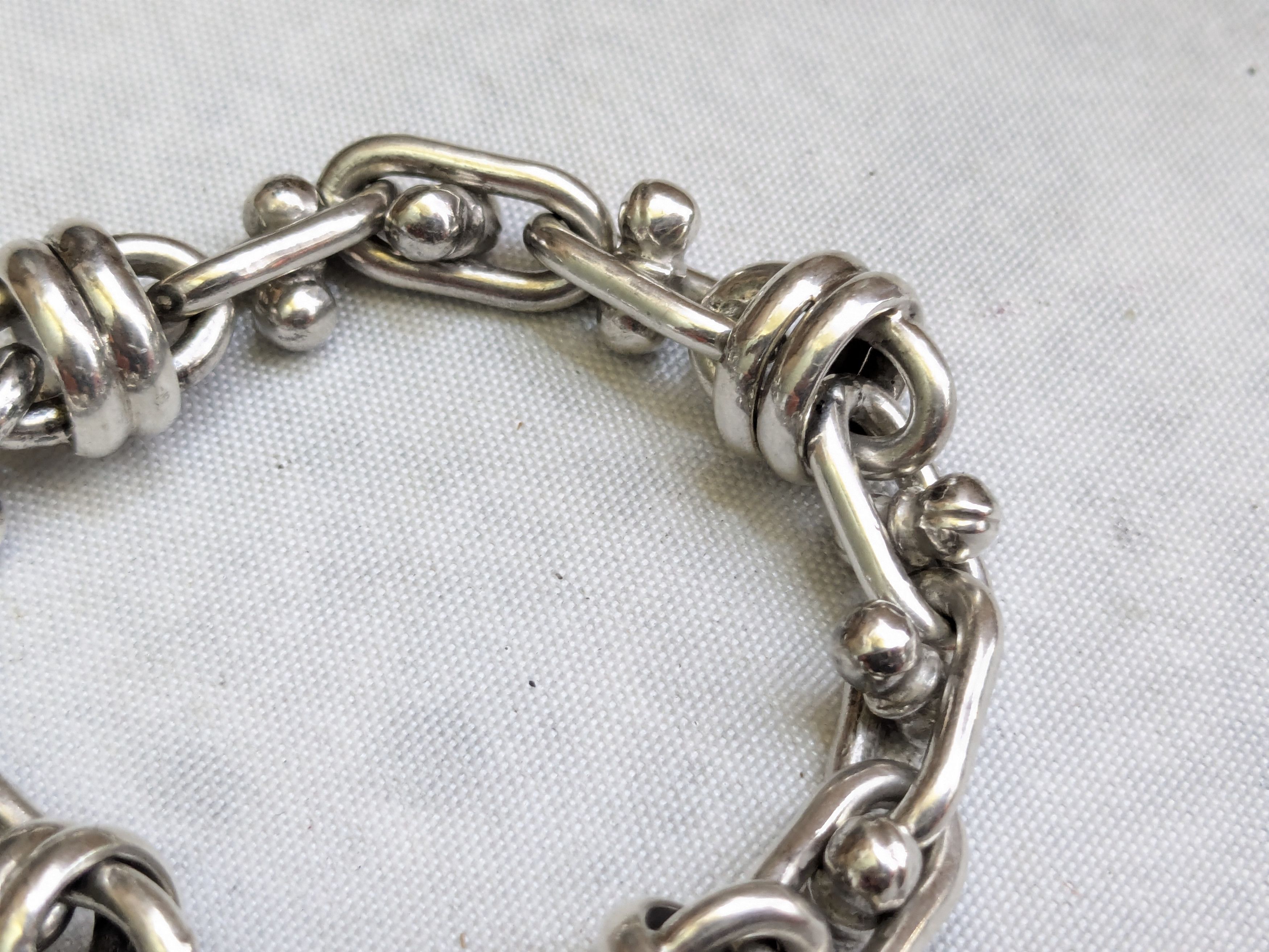 Jewelry Sterling Silver Bracelet DNA Knot 6.25" Biker Heavy Size ONE SIZE - 3 Thumbnail