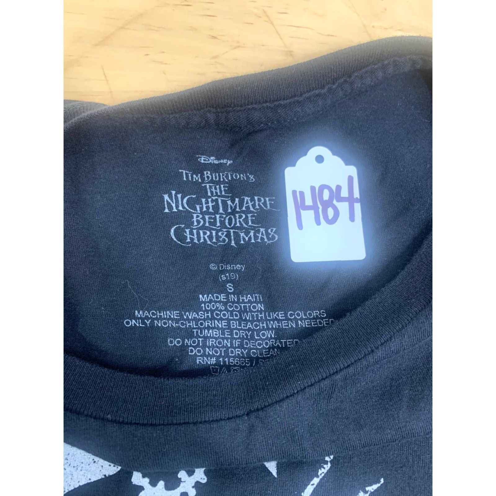 Disney Tim Burton’s The Nightmare Before Christmas Black T Shirt Disney Shirt Men S Crew Neck Jack Skellington Graphic Cotton Size US S / EU 44-46 / 1 - 4 Thumbnail