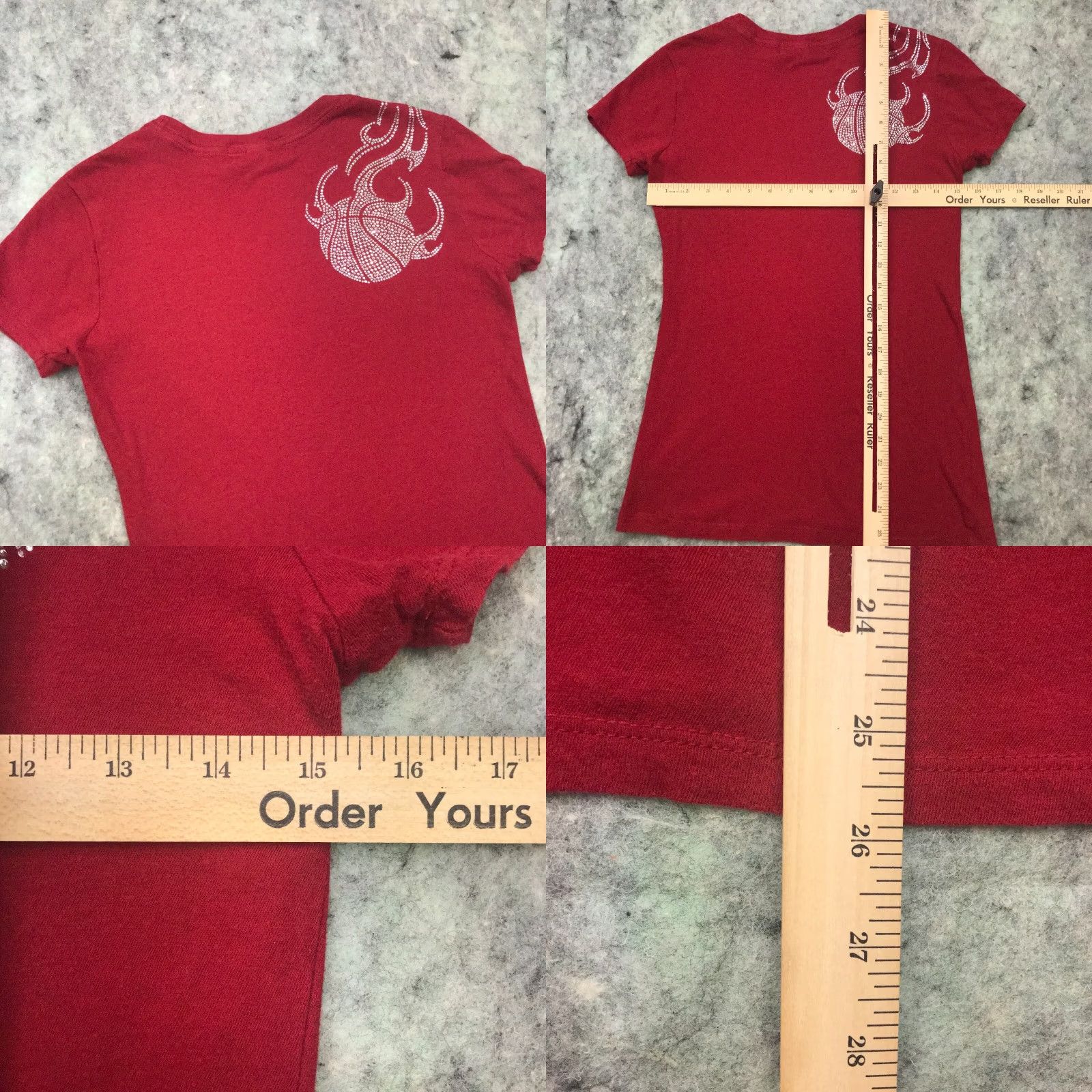 Vintage Rubee Couture Cleveland Cavaliers Blinged Embellished Rhinestones Womens T-Shirt Shirt Red Medium Size M / US 6-8 / IT 42-44 - 8 Thumbnail
