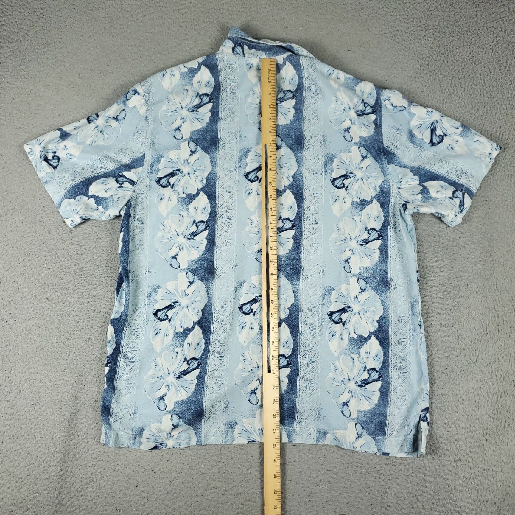 Tommy Bahama Tommy Bahama Shirt Mens Large Blue Floral Stripe Hawaiian Short Sleeve Button Up Size US L / EU 52-54 / 3 - 4 Thumbnail
