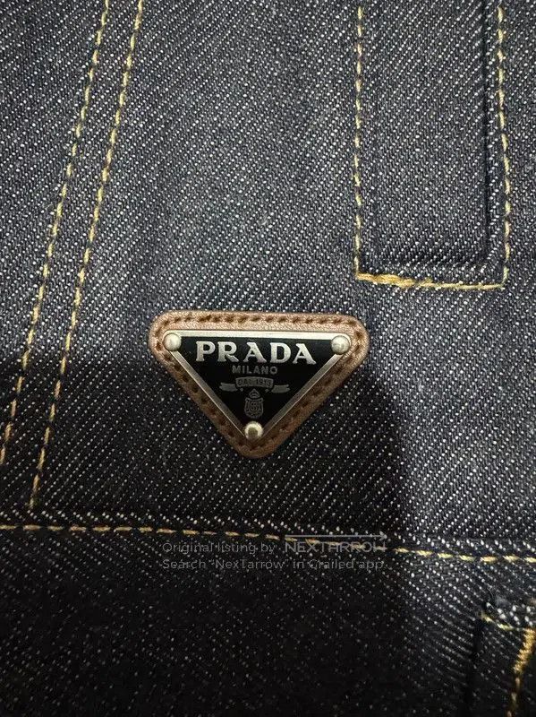 Prada Prada Black Gray Cotton Logo Embroidered Jacket. Size US S / EU 44-46 / 1 - 6 Thumbnail