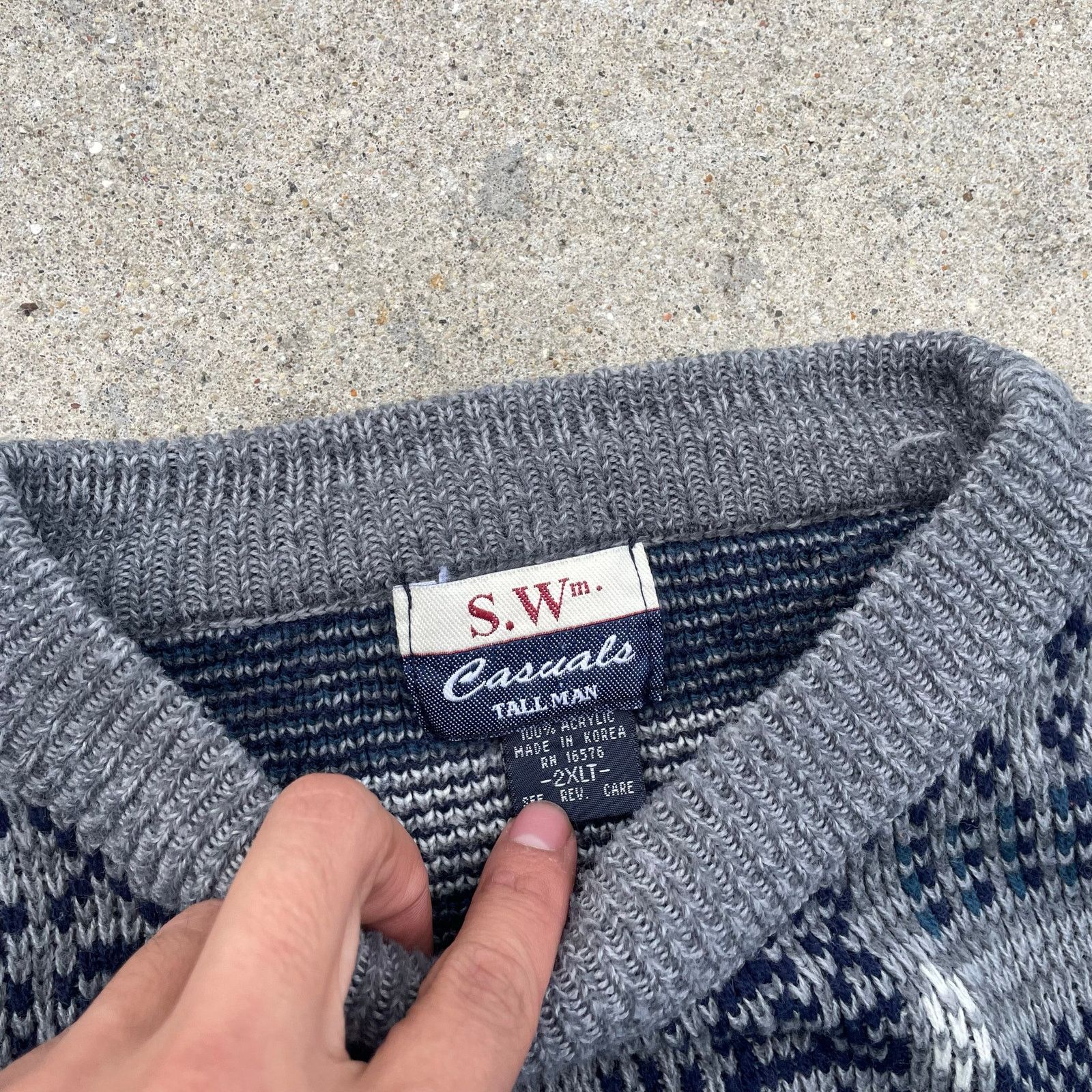 Vintage Vintage Knit Sweater Patterned Crewneck 90s Cozy Retro Size US XXL / EU 58 / 5 - 3 Thumbnail
