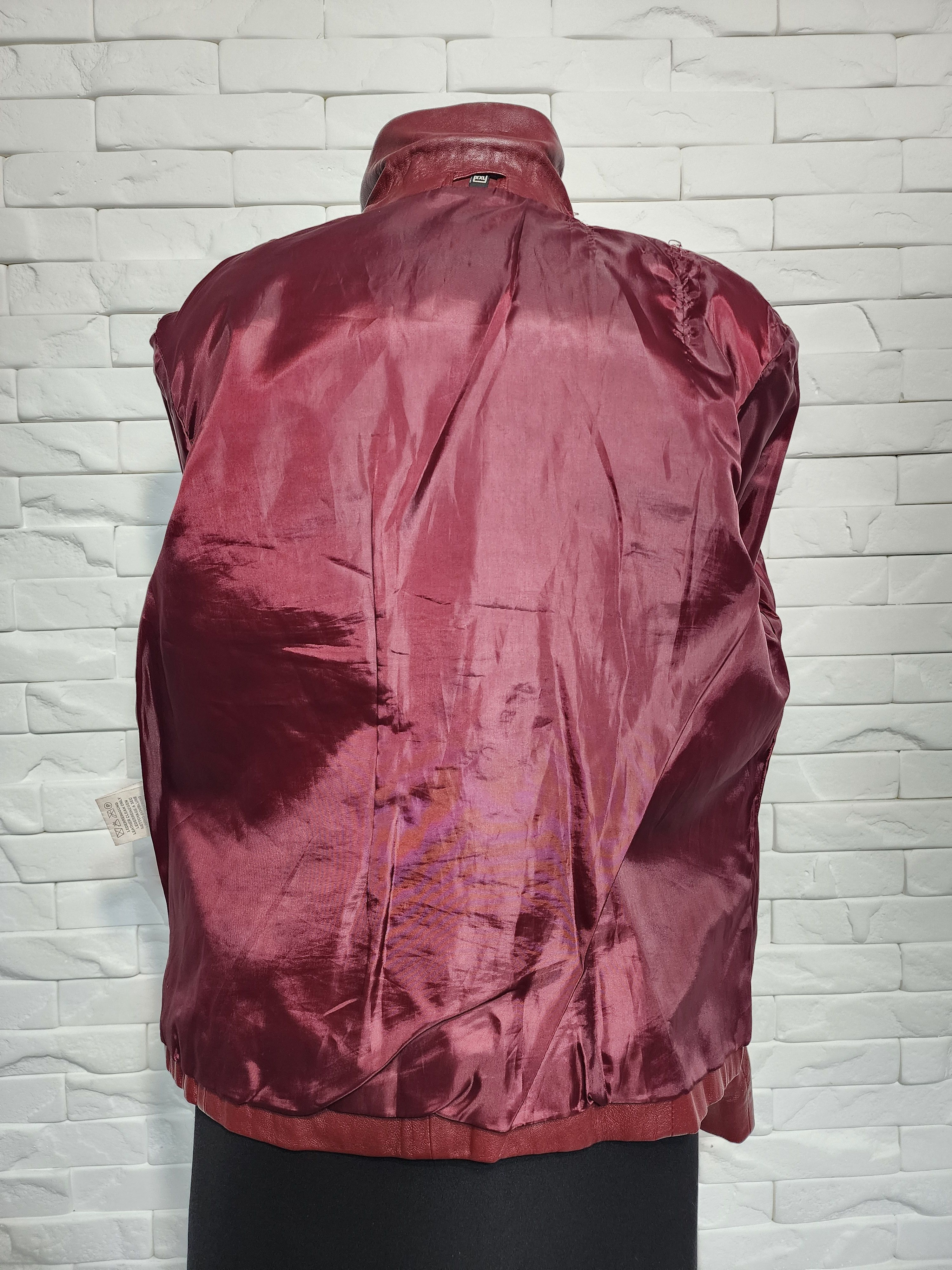 Other Red Leather Jacket: Women's Button-Up Blazer Size L / US 10 / IT 46 - 7 Thumbnail