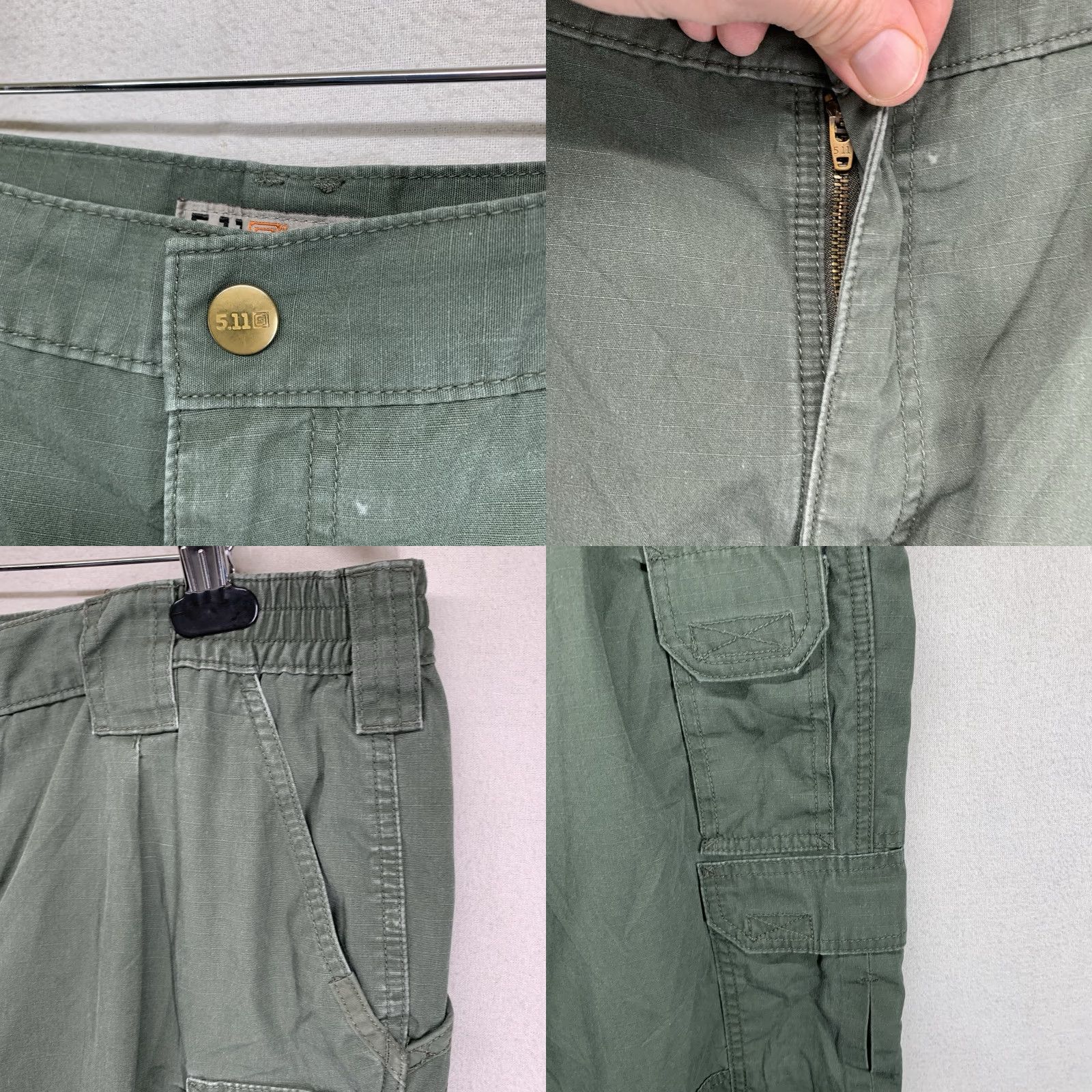 Vintage 5.11 Tactical Pants Men 42x30 Army Green Cargo Outdoor Ripstop Workwear Size US 42 / EU 58 - 8 Thumbnail