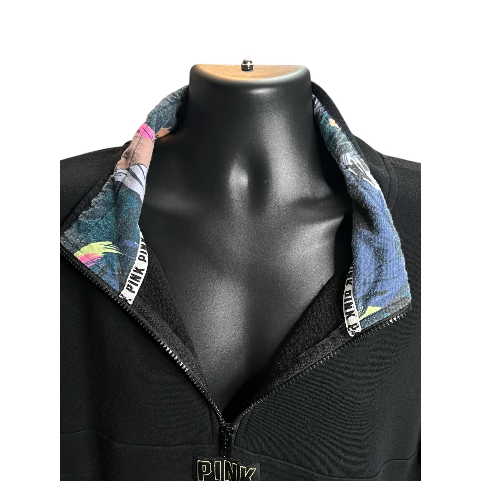 Pink Victoria’s Secret PINK Black Pullover Sweatshirt - Size M Size M / US 6-8 / IT 42-44 - 4 Thumbnail