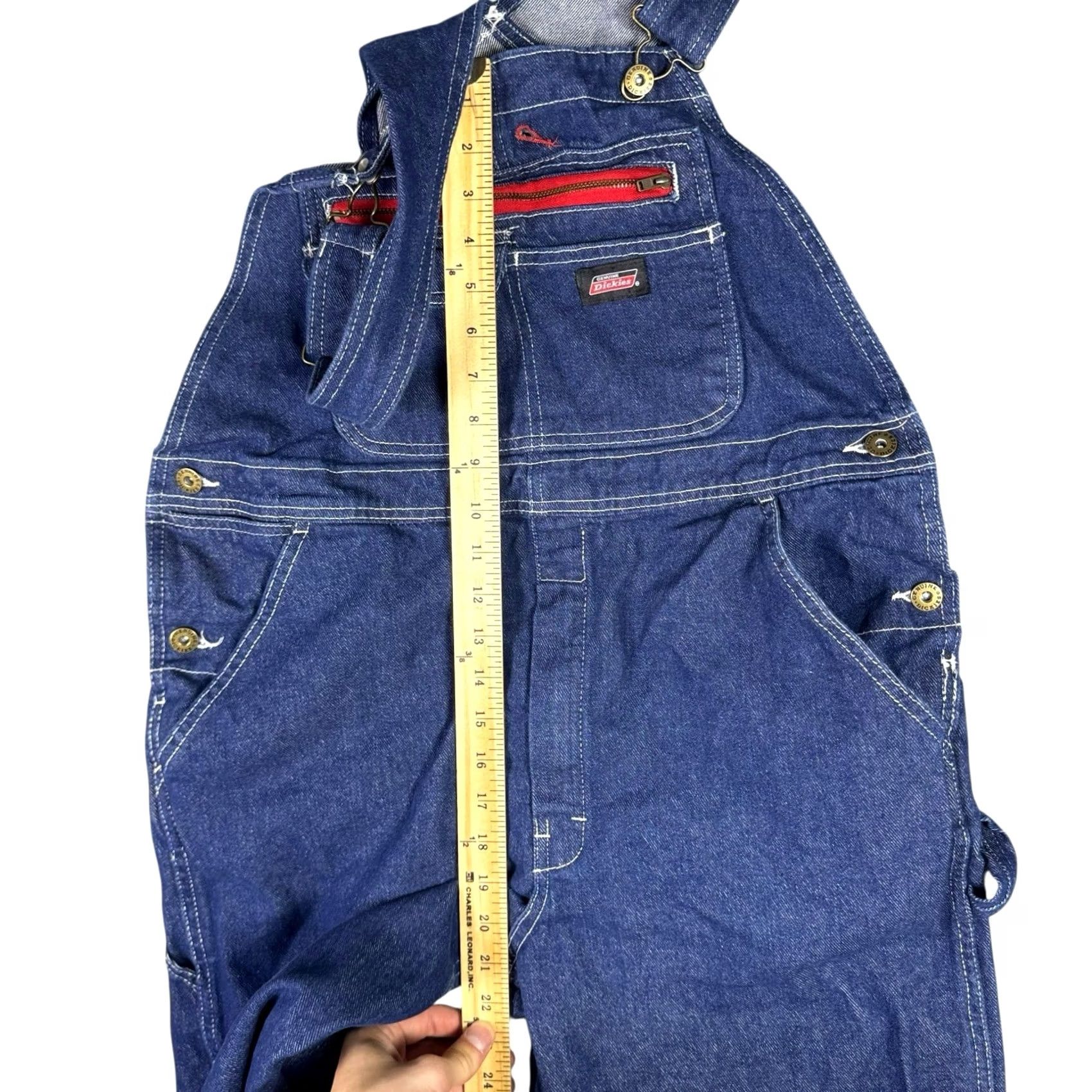Dickies Dickies Carpenter Overalls Mens Small Reg Denim Straight Side Button Pockets Bib Size US 29 - 5 Thumbnail